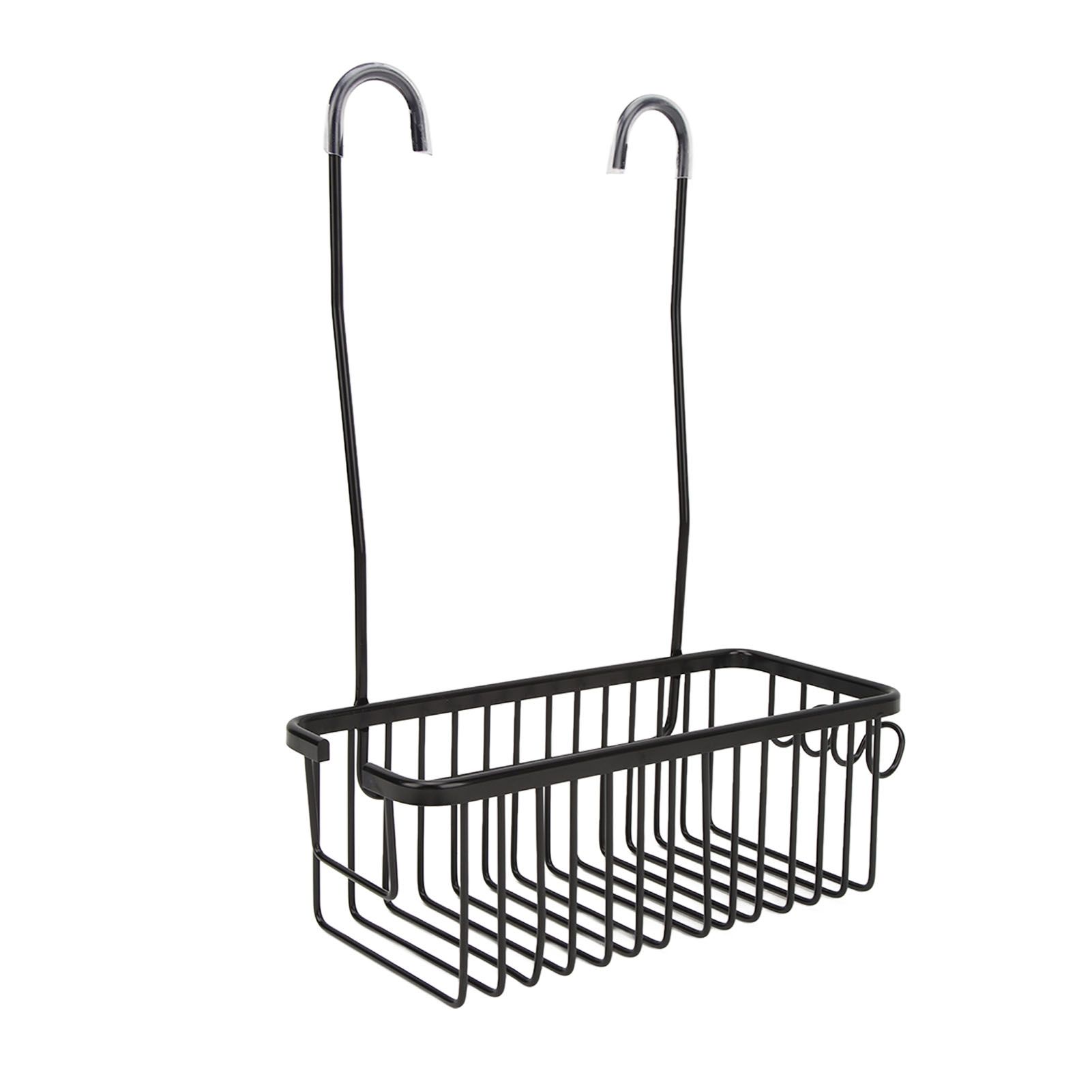 Over The Toilet Storage Shelf Large Capacity Aluminum Toilet Storage Basket Metal Bathroom Storage Organizer Black - Image 5