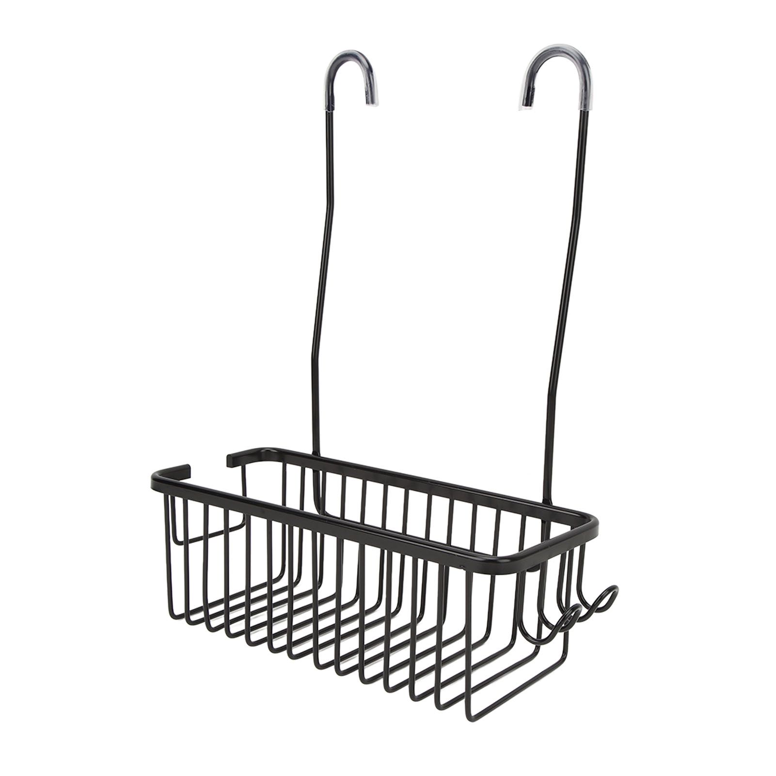 Over The Toilet Storage Shelf Large Capacity Aluminum Toilet Storage Basket Metal Bathroom Storage Organizer Black - Image 6