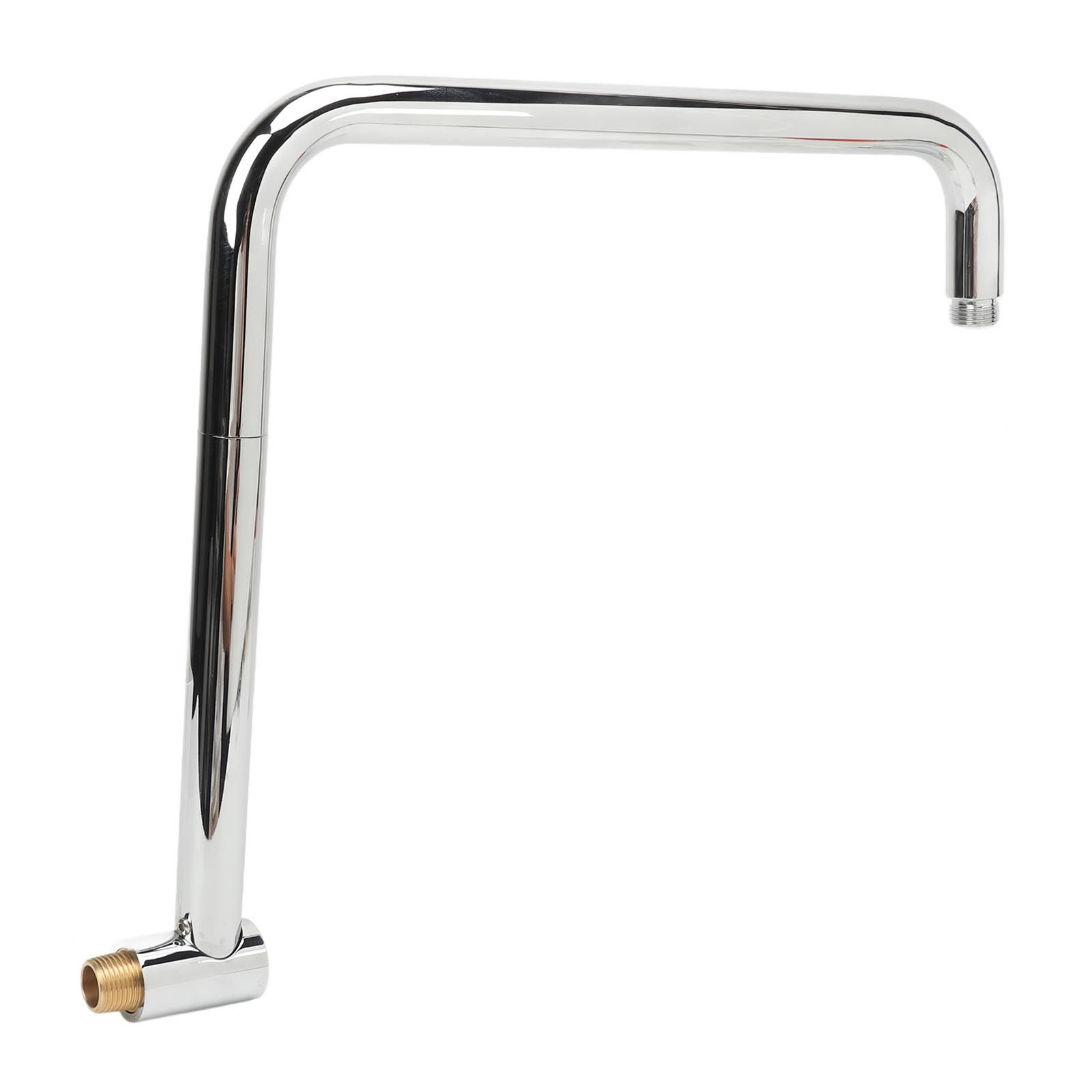 Shower Head Extension with Flange S Shape Shower Arm Wall Mount Rotatable Stainless Steel Shower Pipe for Bathroom Electroplate - Image 3