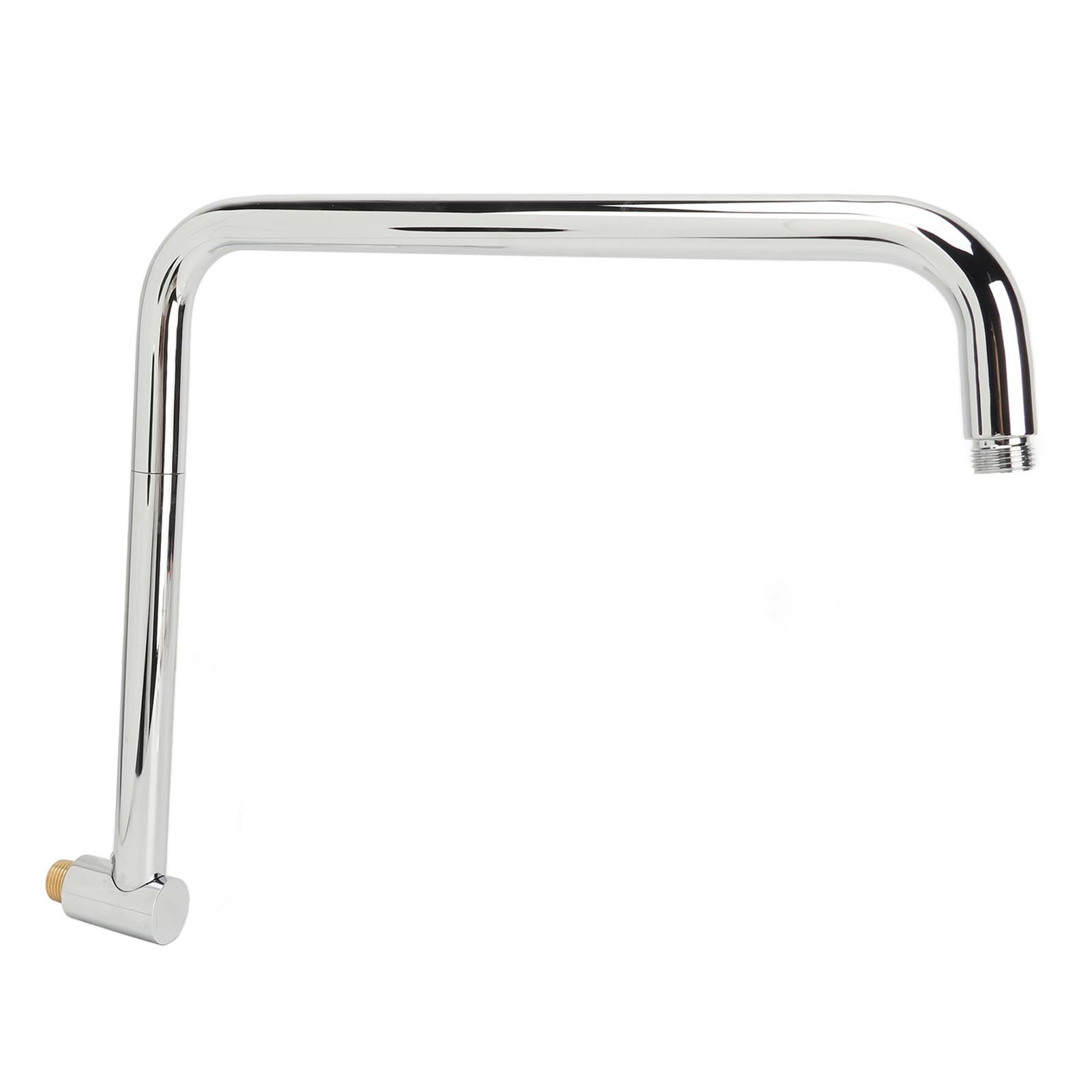 Shower Head Extension with Flange S Shape Shower Arm Wall Mount Rotatable Stainless Steel Shower Pipe for Bathroom Electroplate - Image 4