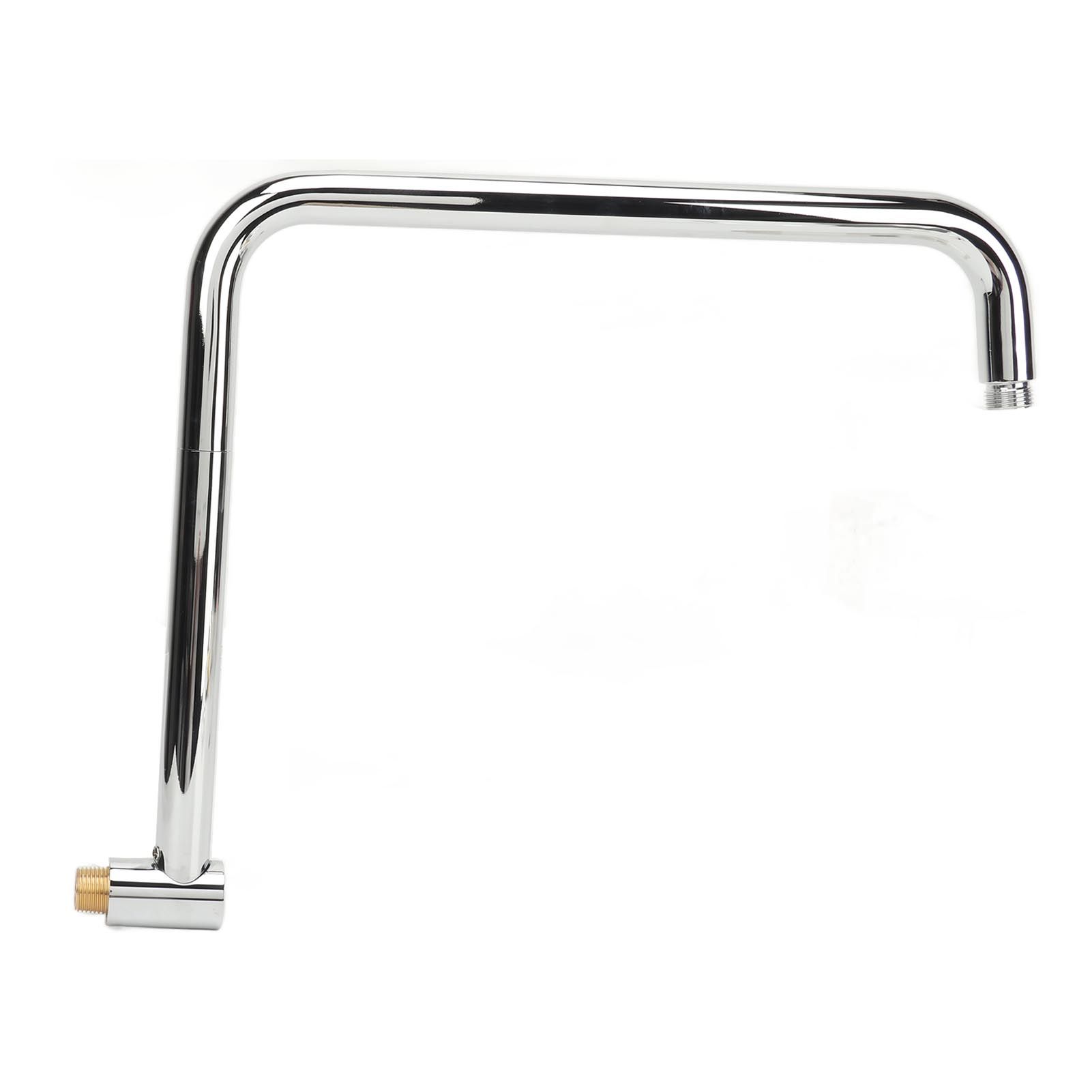 Shower Head Extension with Flange S Shape Shower Arm Wall Mount Rotatable Stainless Steel Shower Pipe for Bathroom Electroplate - Image 5