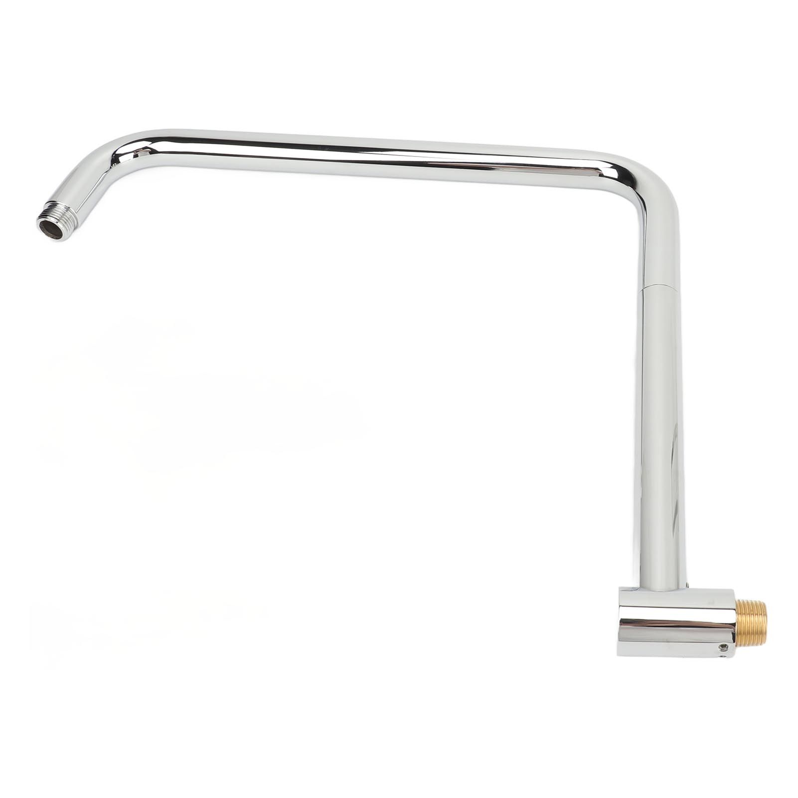 Shower Head Extension with Flange S Shape Shower Arm Wall Mount Rotatable Stainless Steel Shower Pipe for Bathroom Electroplate - Image 6