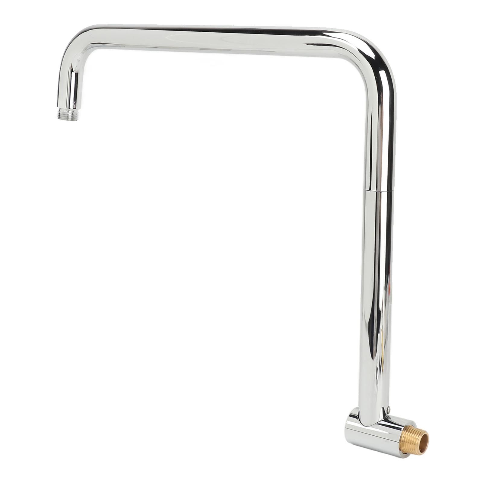 Shower Head Extension with Flange S Shape Shower Arm Wall Mount Rotatable Stainless Steel Shower Pipe for Bathroom Electroplate - Image 7