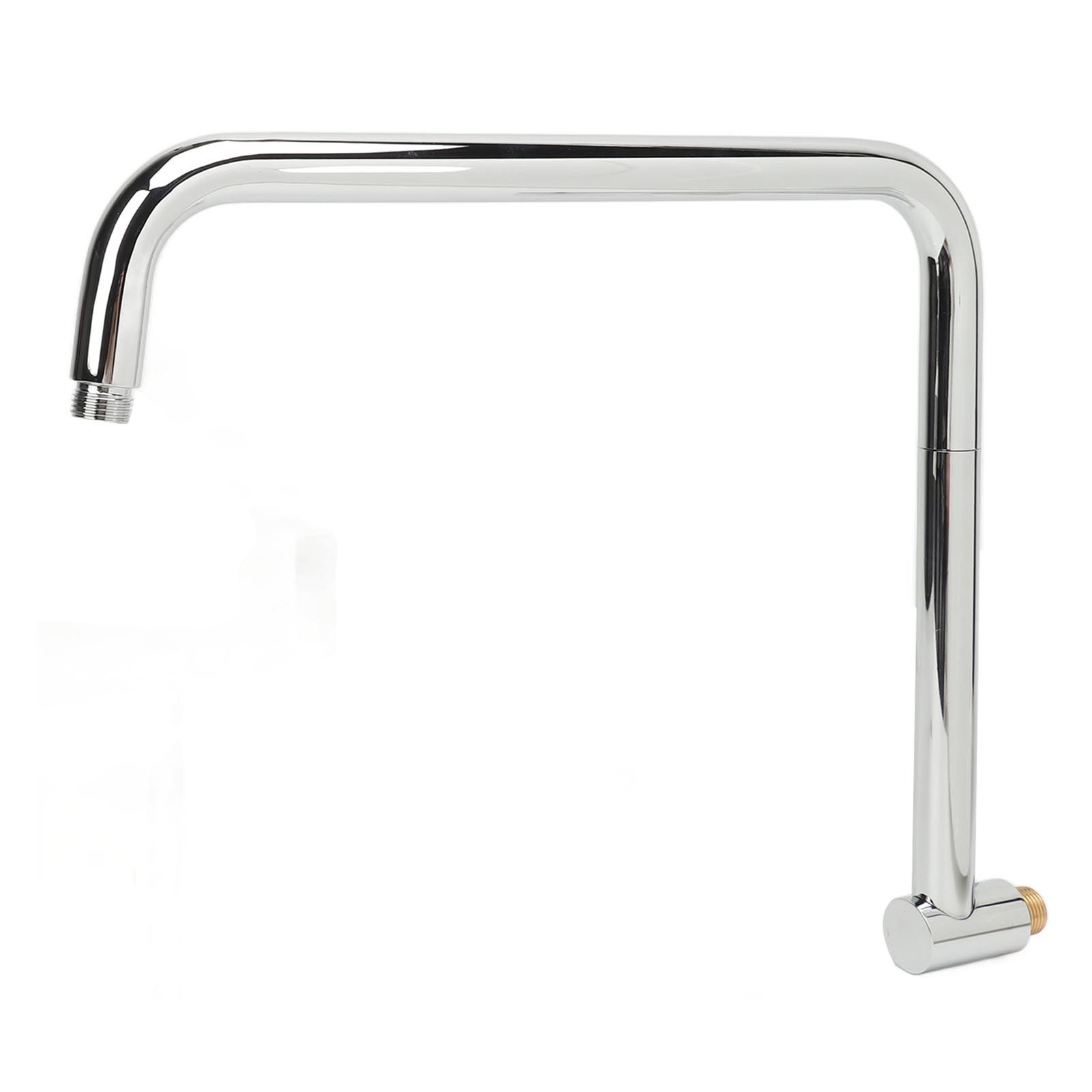 Shower Head Extension with Flange S Shape Shower Arm Wall Mount Rotatable Stainless Steel Shower Pipe for Bathroom Electroplate - Image 8