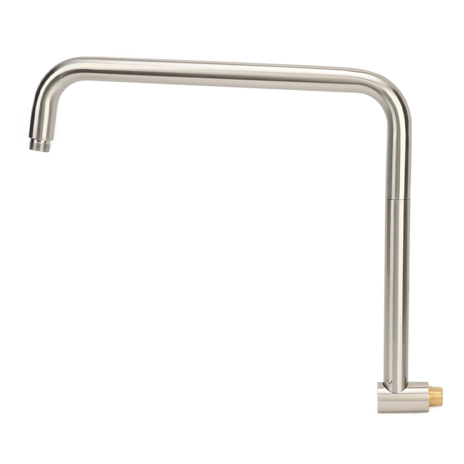 Shower Head Extension with Flange S Shape Shower Arm Wall Mount Rotatable Stainless Steel Shower Pipe for Bathroom Brushed - Image 5