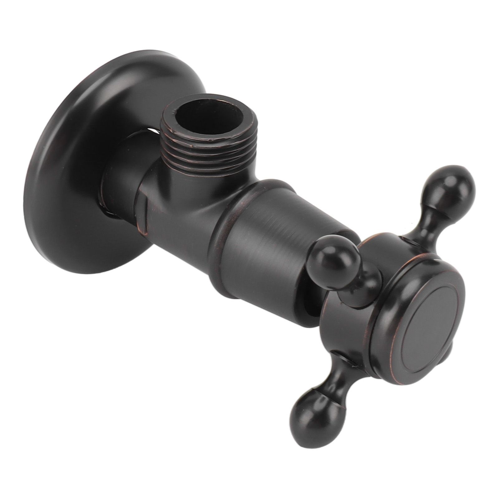 Solid Brass Angle Stop Valve Retro Thickened Cold Hot Triangle Valve Explosion Proof Water Shut Off Valve Black - Image 3