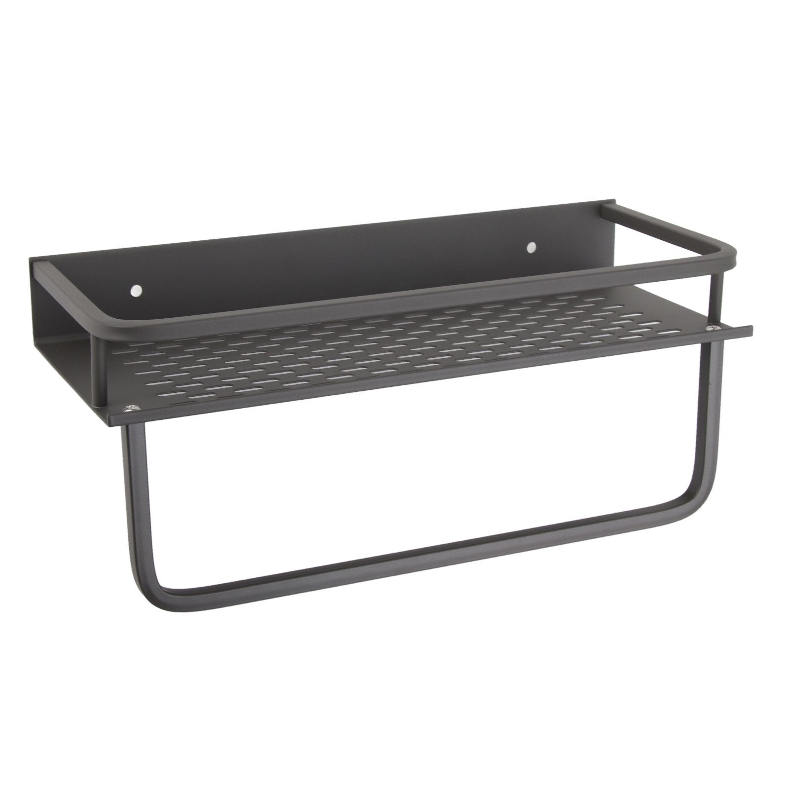 Shower Caddy Grey Shower Organizer Shelf Easy Install Aluminium Alloy Large Capacity Shower Accessory for Bathroom Home 30cm / 11.8in - Image 2