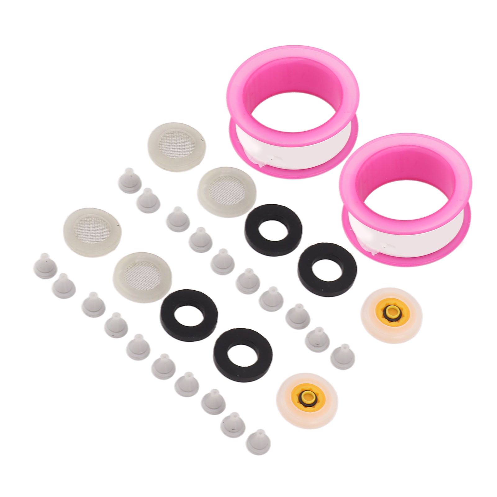 2 Set Silicone Shower Head Nozzles with Rubber Gasket Screen Flow Restrictor PTFE Tape Kit - Image 2
