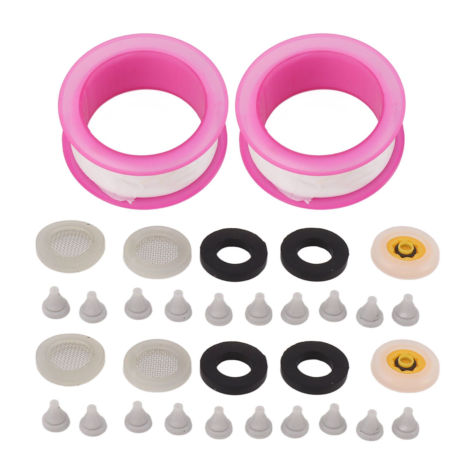 2 Set Silicone Shower Head Nozzles with Rubber Gasket Screen Flow Restrictor PTFE Tape Kit - Image 4