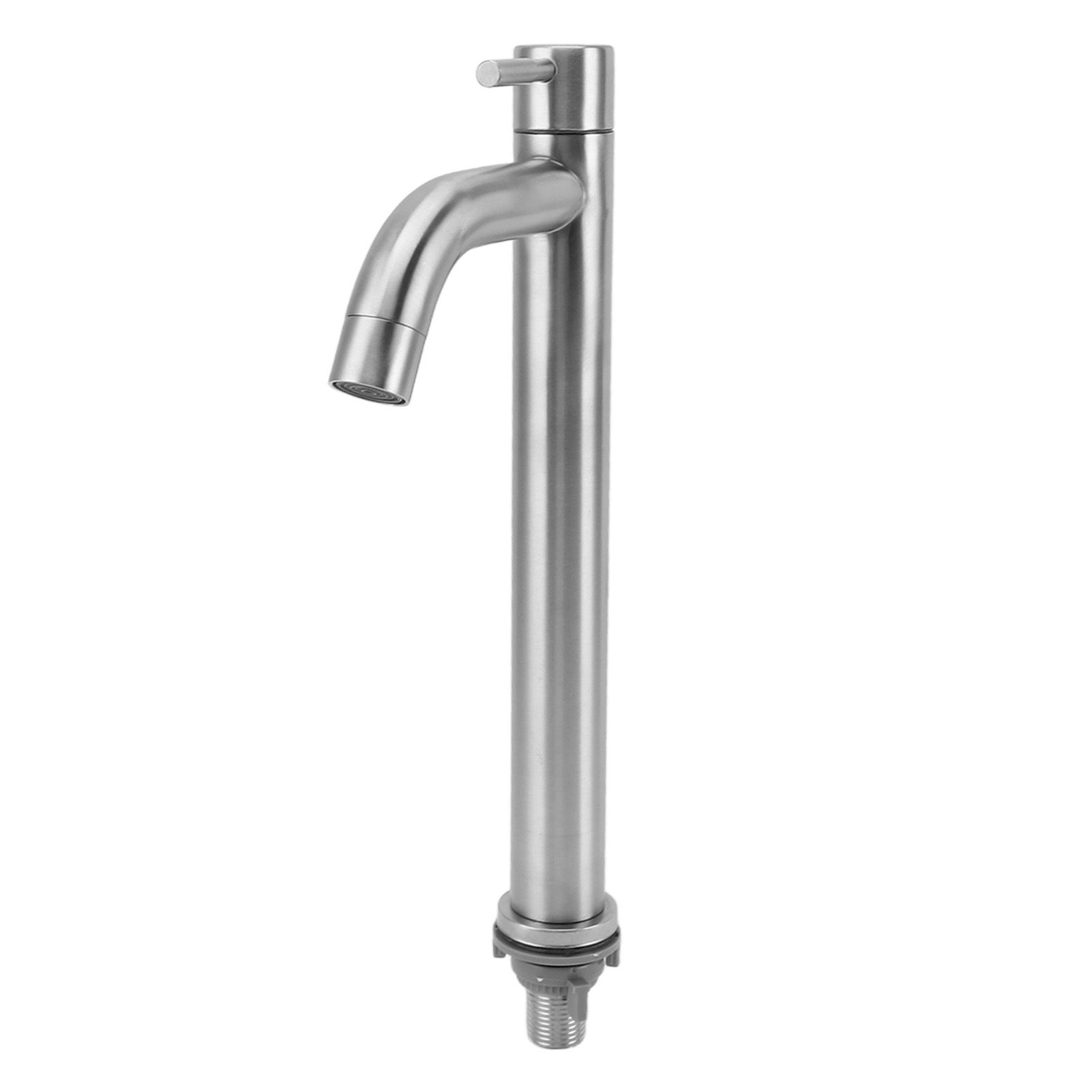 Single Cold Water Kitchen Faucet Stainless Steel Single Hole Bathroom Faucet for Home Apartment Tall Bent - Image 2