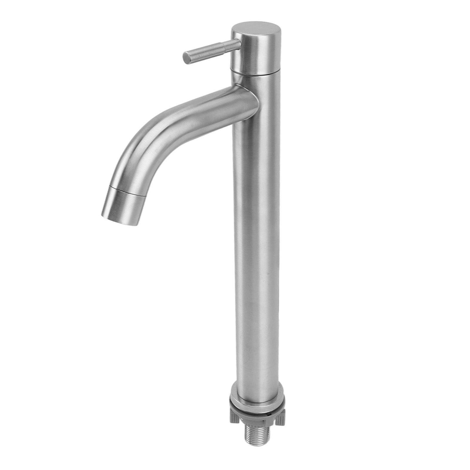 Single Cold Water Kitchen Faucet Stainless Steel Single Hole Bathroom Faucet for Home Apartment Tall Bent - Image 4
