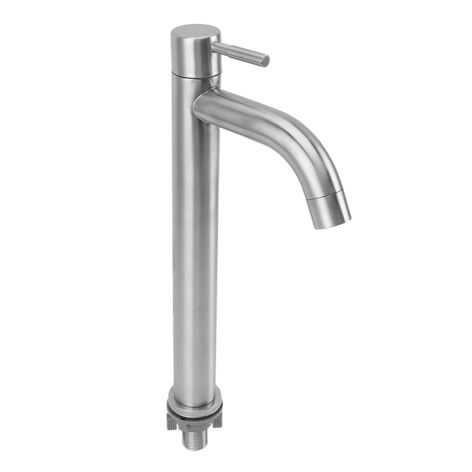 Single Cold Water Kitchen Faucet Stainless Steel Single Hole Bathroom Faucet for Home Apartment Tall Bent - Image 5