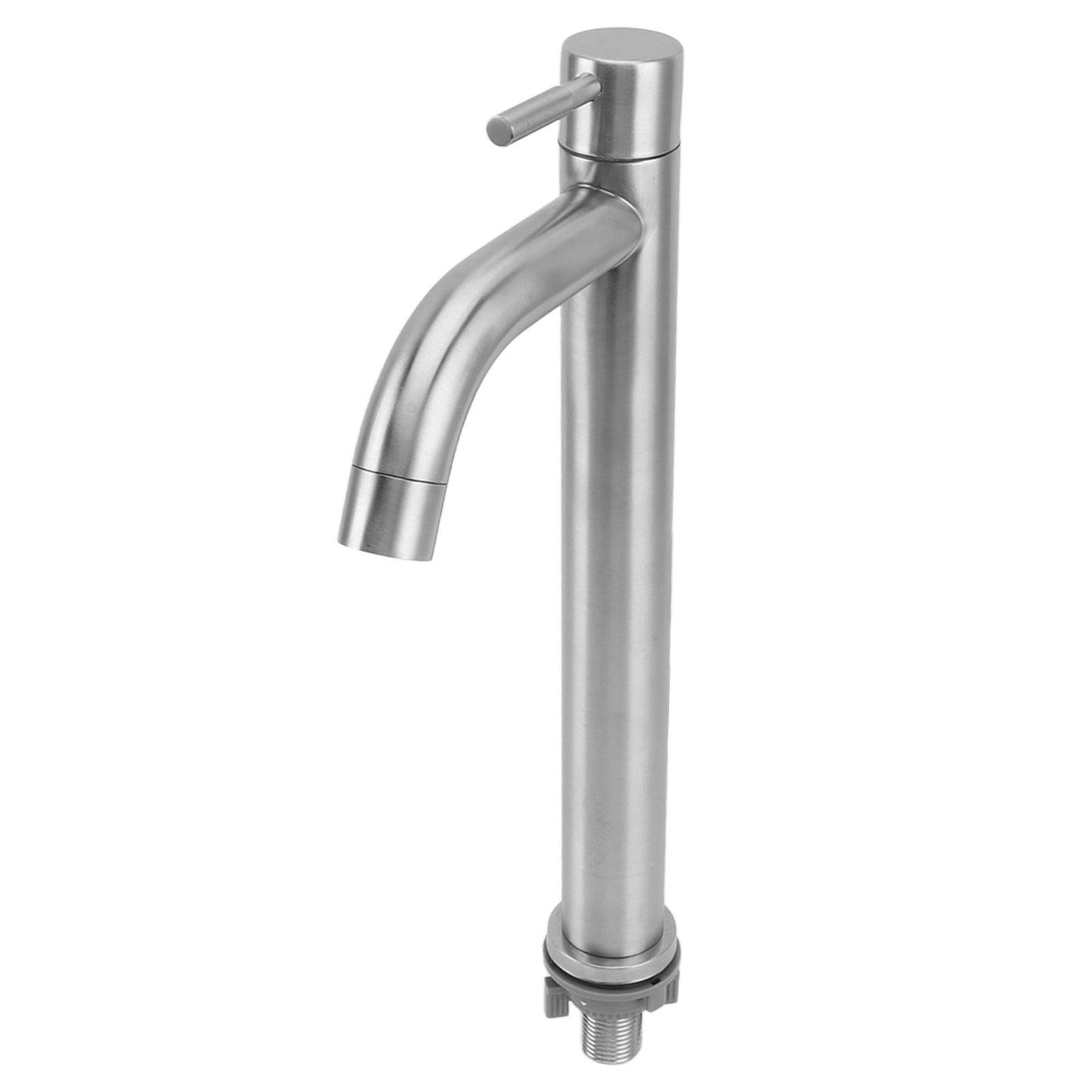 Single Cold Water Kitchen Faucet Stainless Steel Single Hole Bathroom Faucet for Home Apartment Tall Bent - Image 6