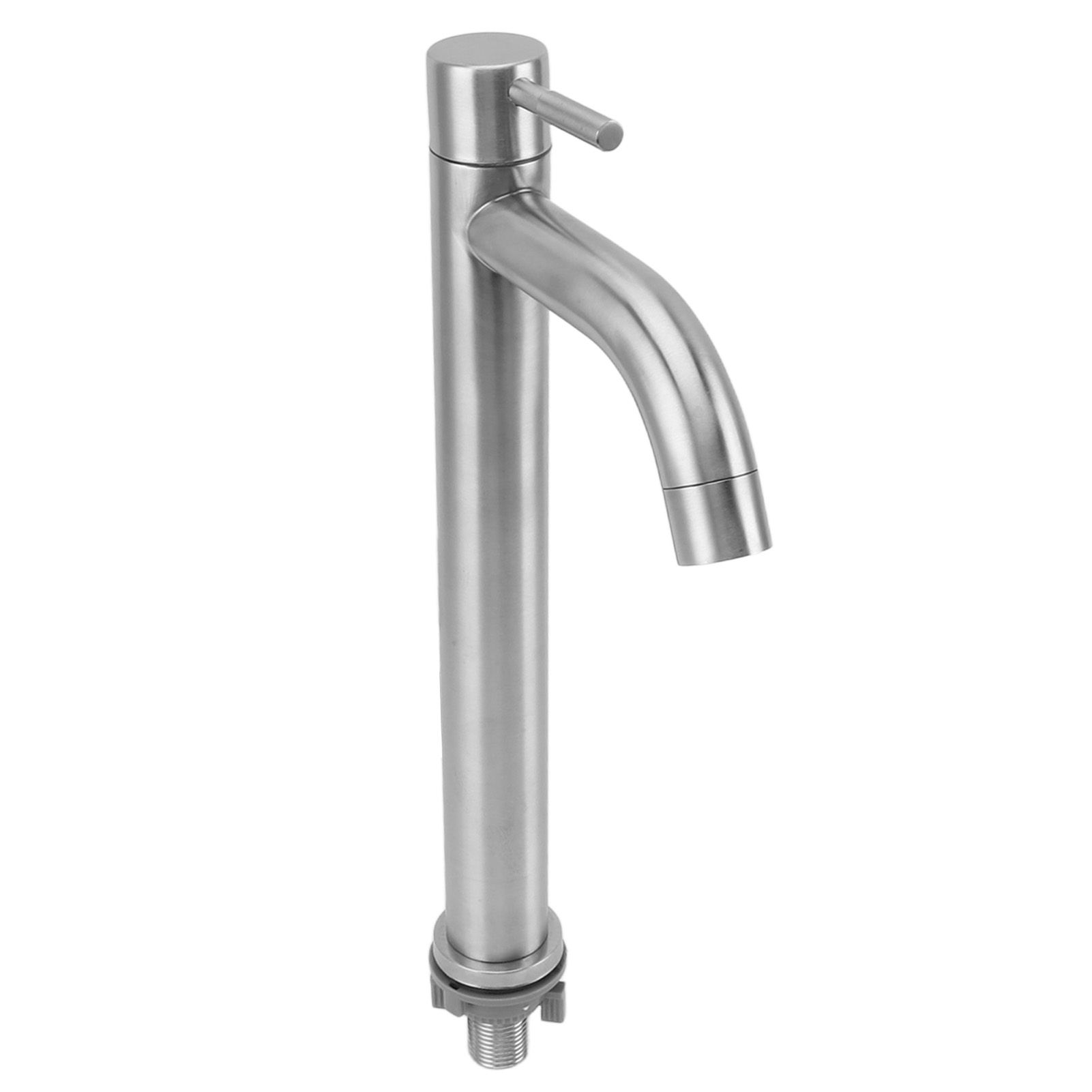 Single Cold Water Kitchen Faucet Stainless Steel Single Hole Bathroom Faucet for Home Apartment Tall Bent - Image 7