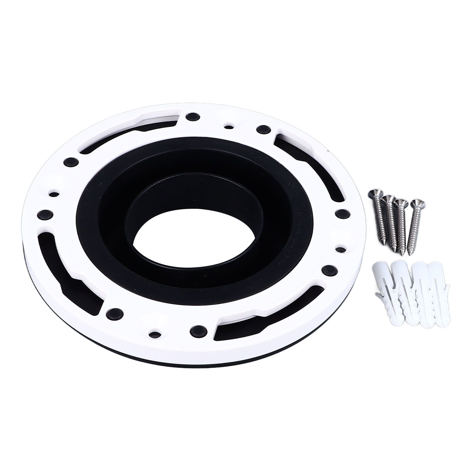 Toilet Flange Repair Kit Black Durable Silicone ABS Easy Installation Toilet Flange Replacement Kit for 4in 5in Pipe - Image 1