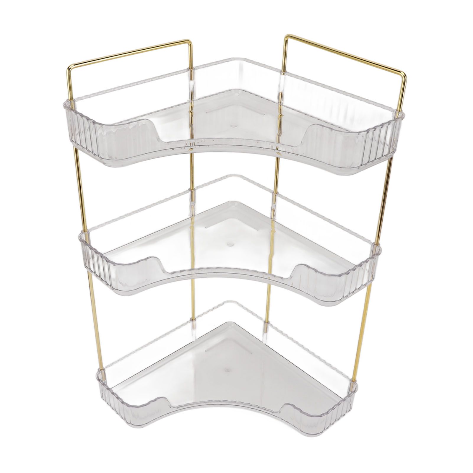 3 Tier Makeup Shelf Organizer Easy Access Aesthetic Corner Bathroom Countertop Organizer for Cosmetics Skincare Transparent - Image 4