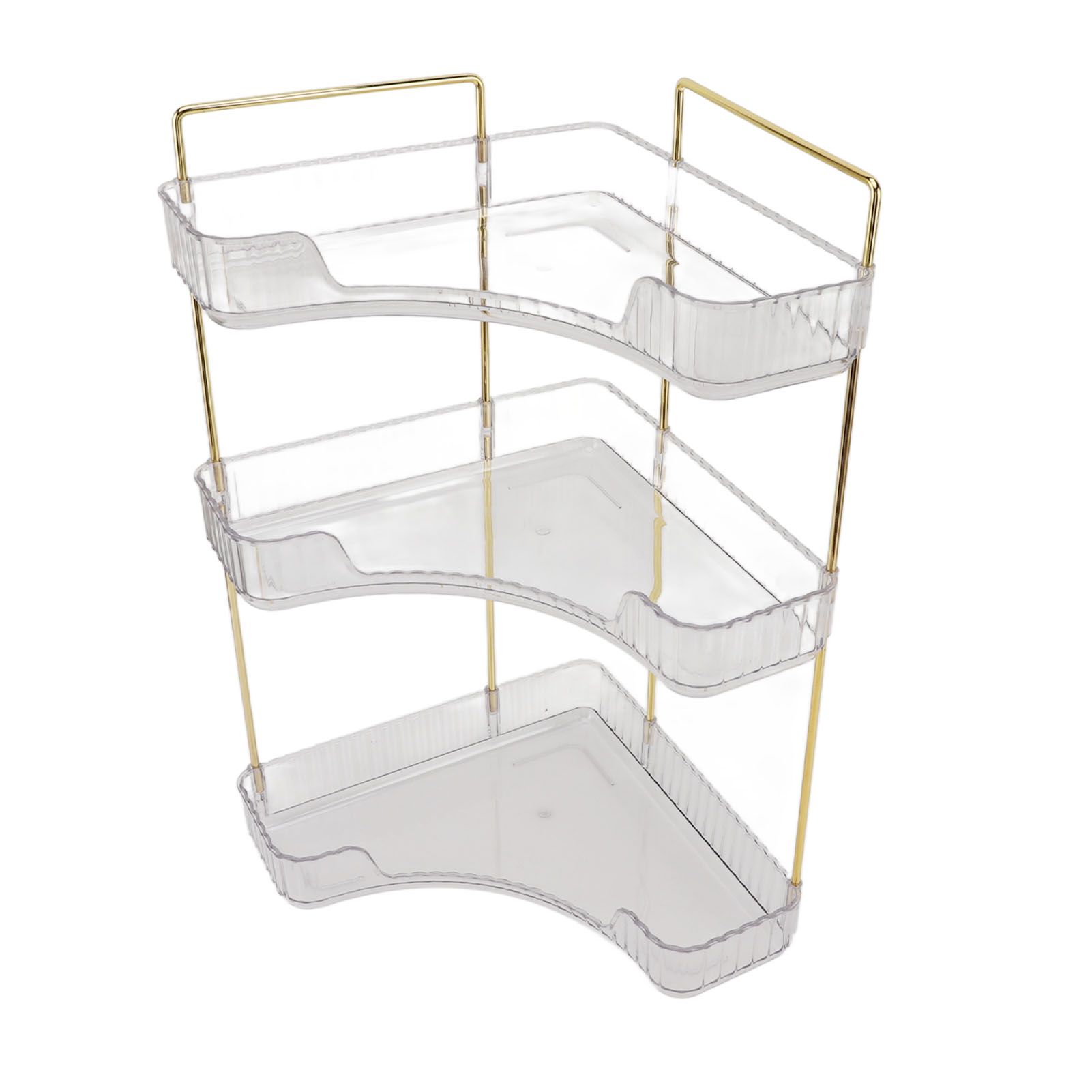 3 Tier Makeup Shelf Organizer Easy Access Aesthetic Corner Bathroom Countertop Organizer for Cosmetics Skincare Transparent - Image 5