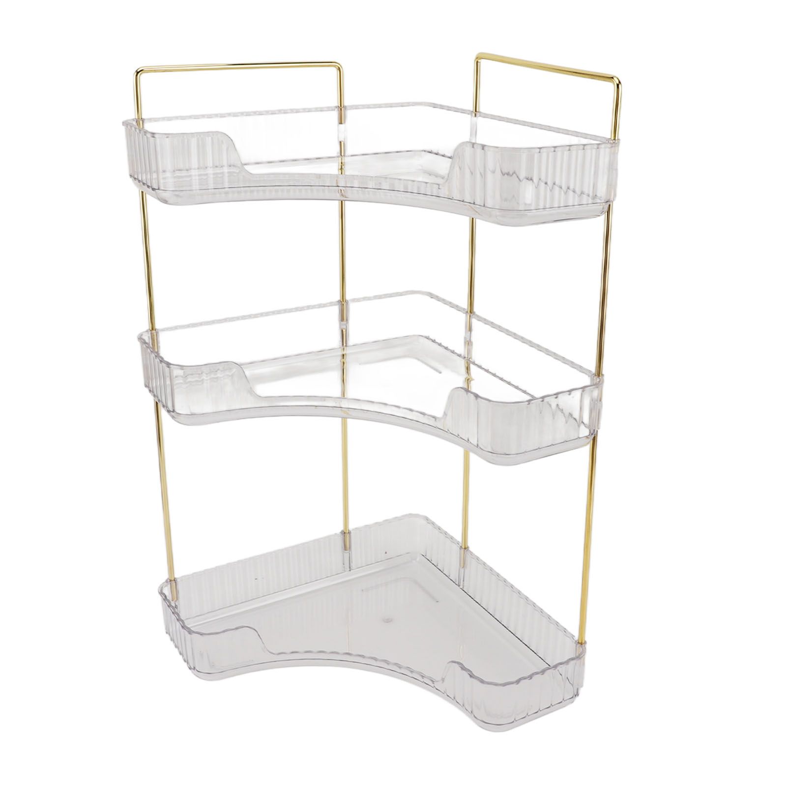 3 Tier Makeup Shelf Organizer Easy Access Aesthetic Corner Bathroom Countertop Organizer for Cosmetics Skincare Transparent - Image 6