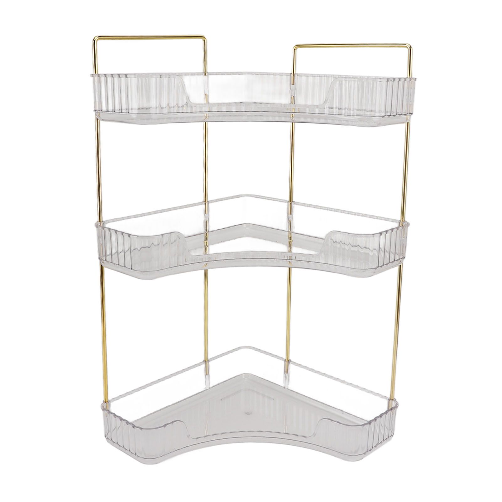 3 Tier Makeup Shelf Organizer Easy Access Aesthetic Corner Bathroom Countertop Organizer for Cosmetics Skincare Transparent - Image 7