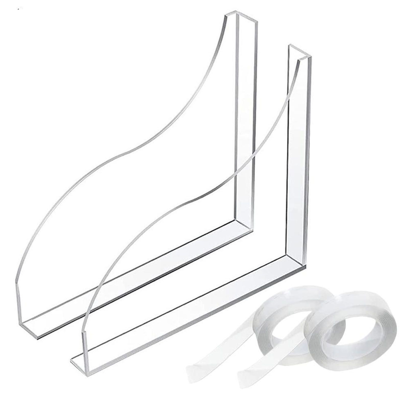 2 Pcs Bathtub Splashing Guard Acrylic Shower Tub Corner Water Blocking Plate for Bathroom Kitchen Sink - Image 1