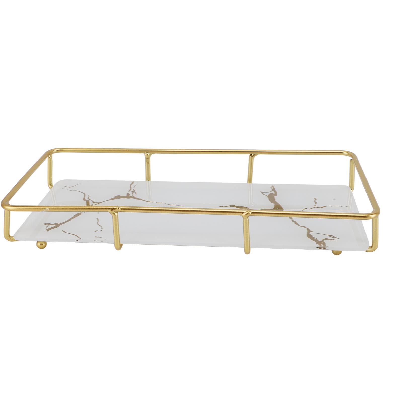Bathroom Vanity Tray Modern Stylish Anti Slip Kitchen Sink Countertop Storage Organizer S White - Image 7