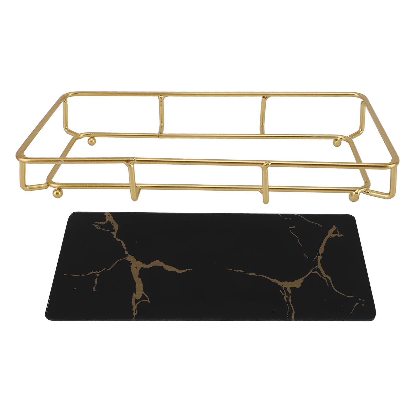 Bathroom Vanity Tray Modern Stylish Anti Slip Kitchen Sink Countertop Storage Organizer S Black - Image 1