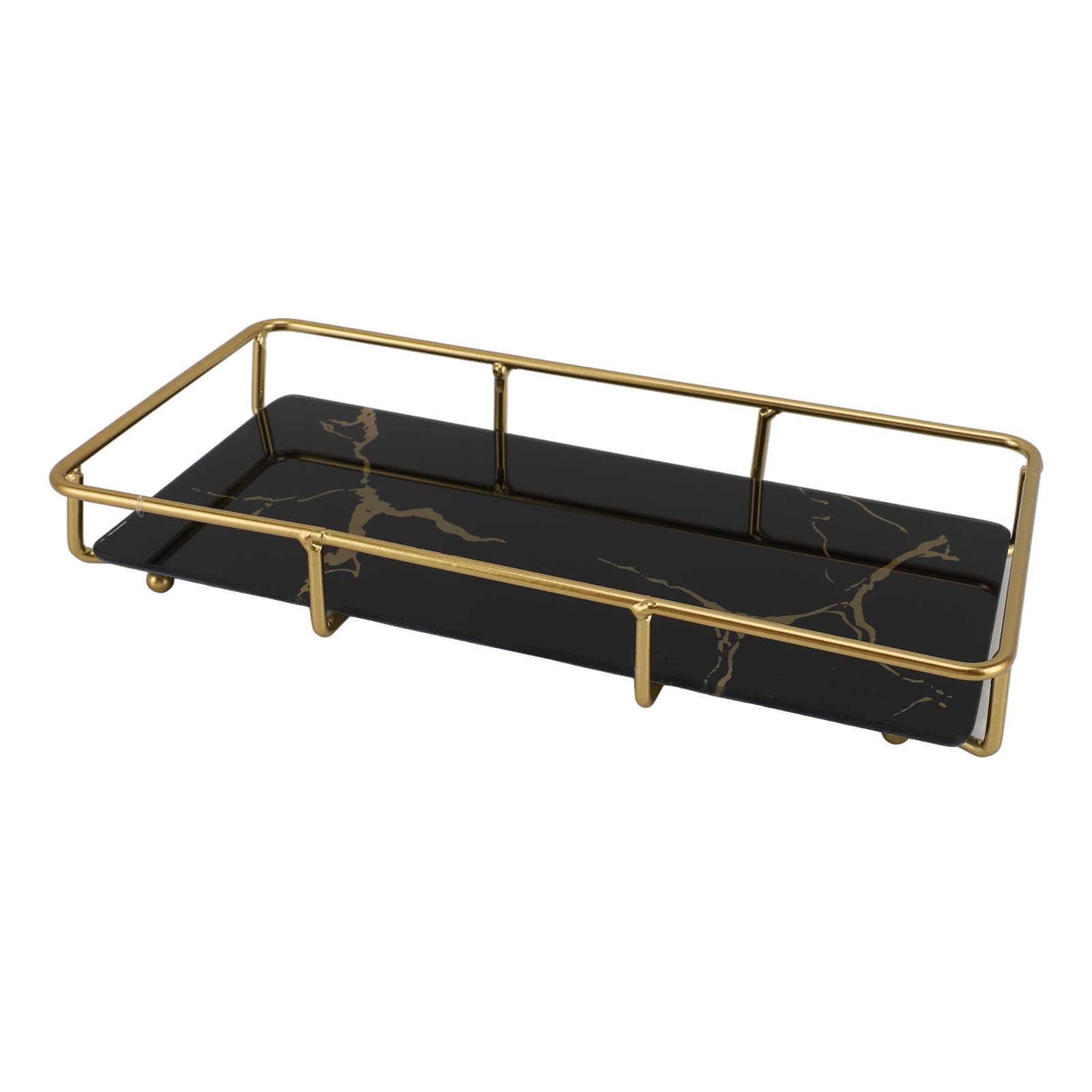 Bathroom Vanity Tray Modern Stylish Anti Slip Kitchen Sink Countertop Storage Organizer S Black - Image 8