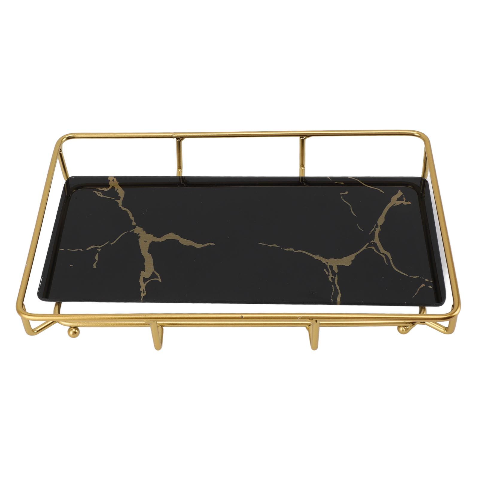 Bathroom Vanity Tray Modern Stylish Anti Slip Kitchen Sink Countertop Storage Organizer L Black - Image 1