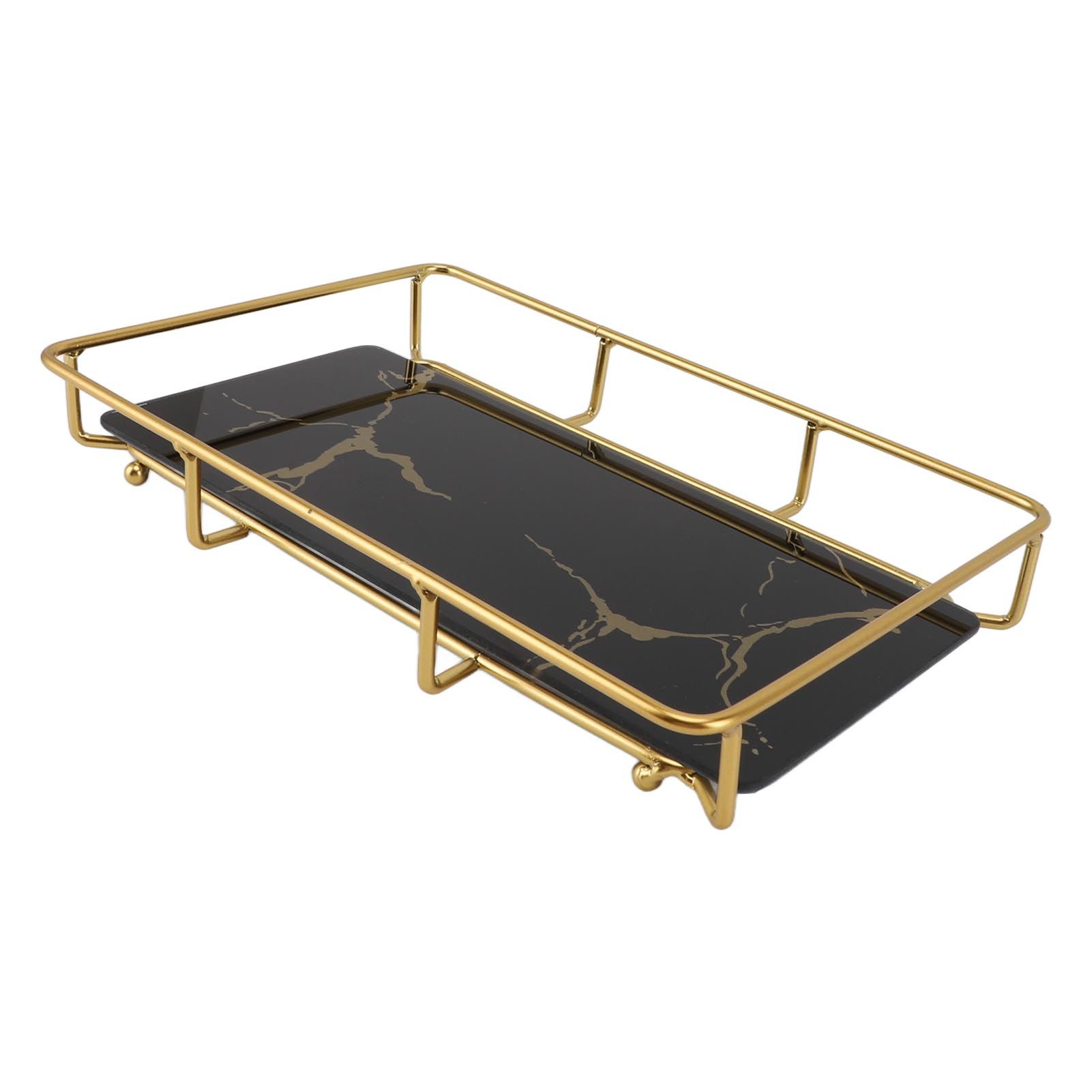 Bathroom Vanity Tray Modern Stylish Anti Slip Kitchen Sink Countertop Storage Organizer L Black - Image 2