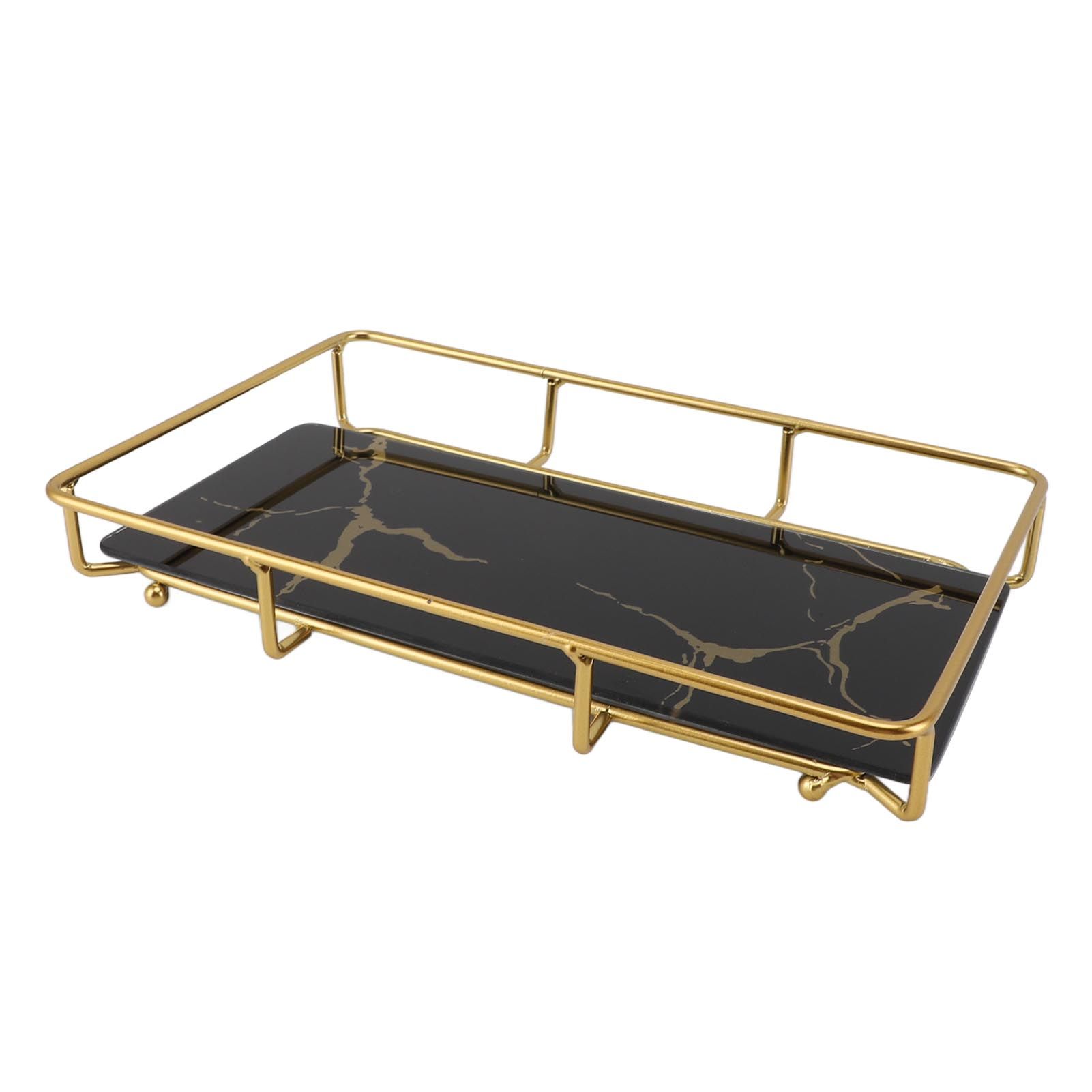 Bathroom Vanity Tray Modern Stylish Anti Slip Kitchen Sink Countertop Storage Organizer L Black - Image 3