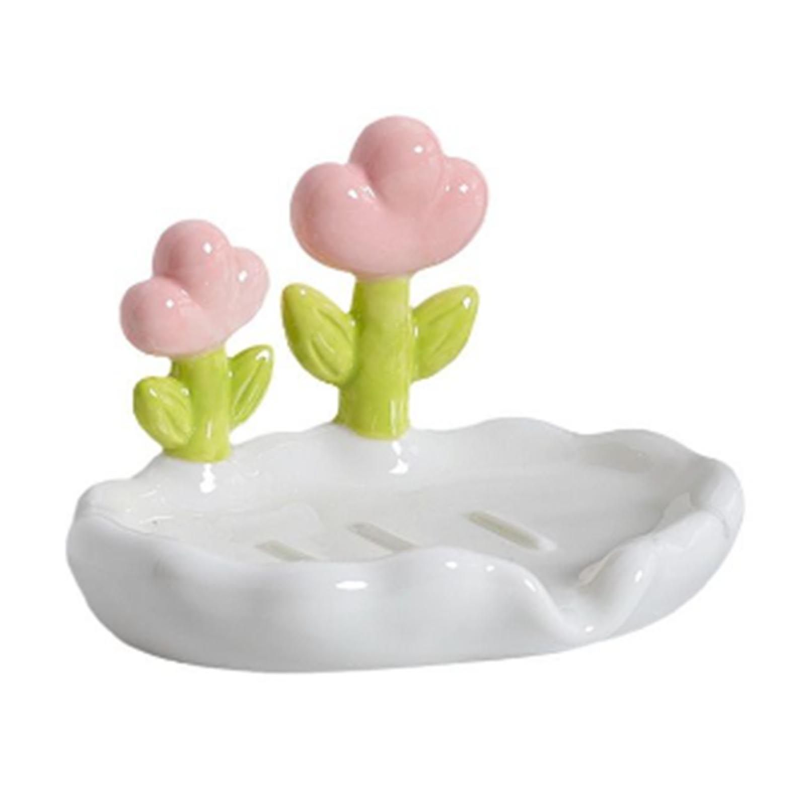 Creative Cute Flower PP Soap Box Household Soap Drain Washing Holder for Bathroom Home - Image 1