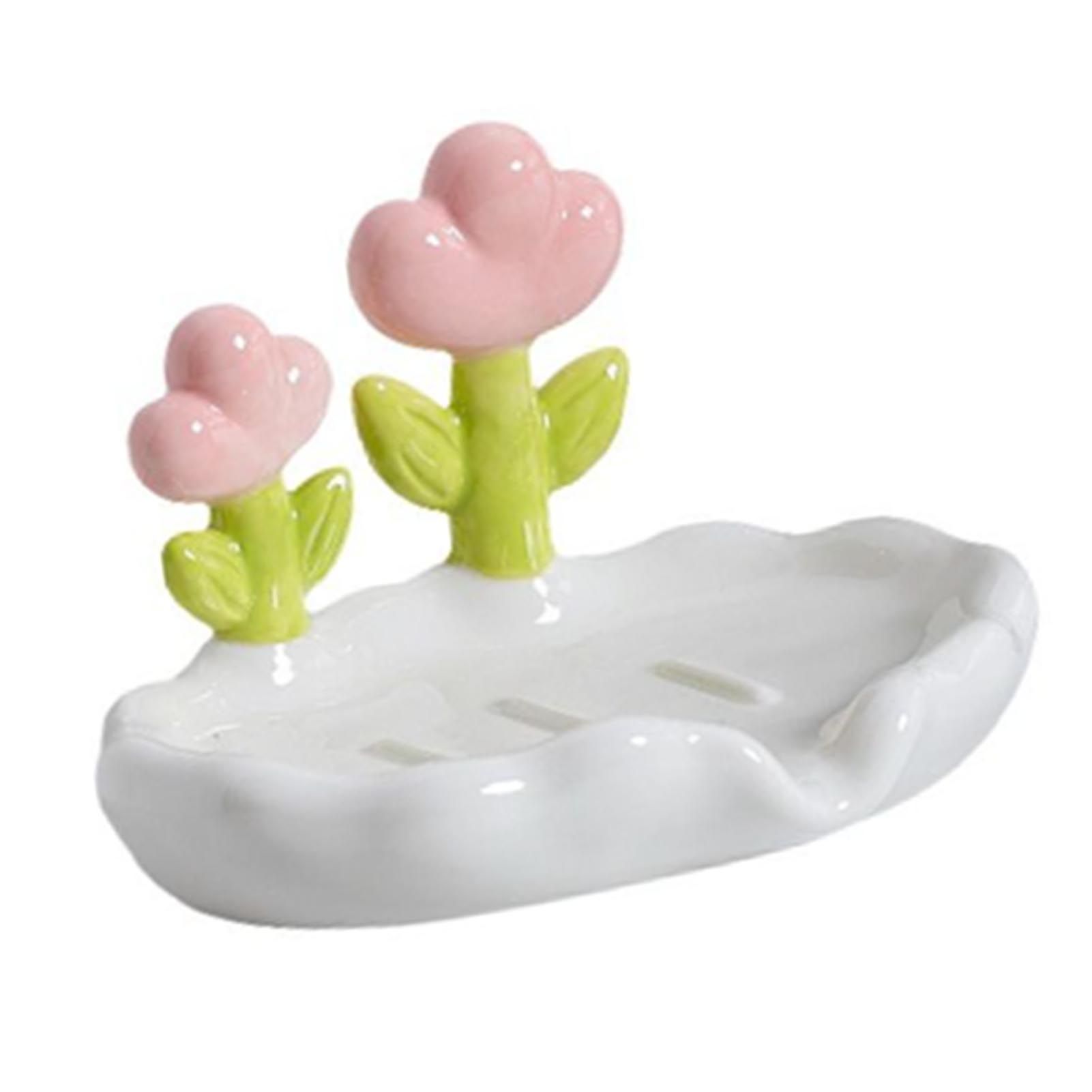 Creative Cute Flower PP Soap Box Household Soap Drain Washing Holder for Bathroom Home - Image 2
