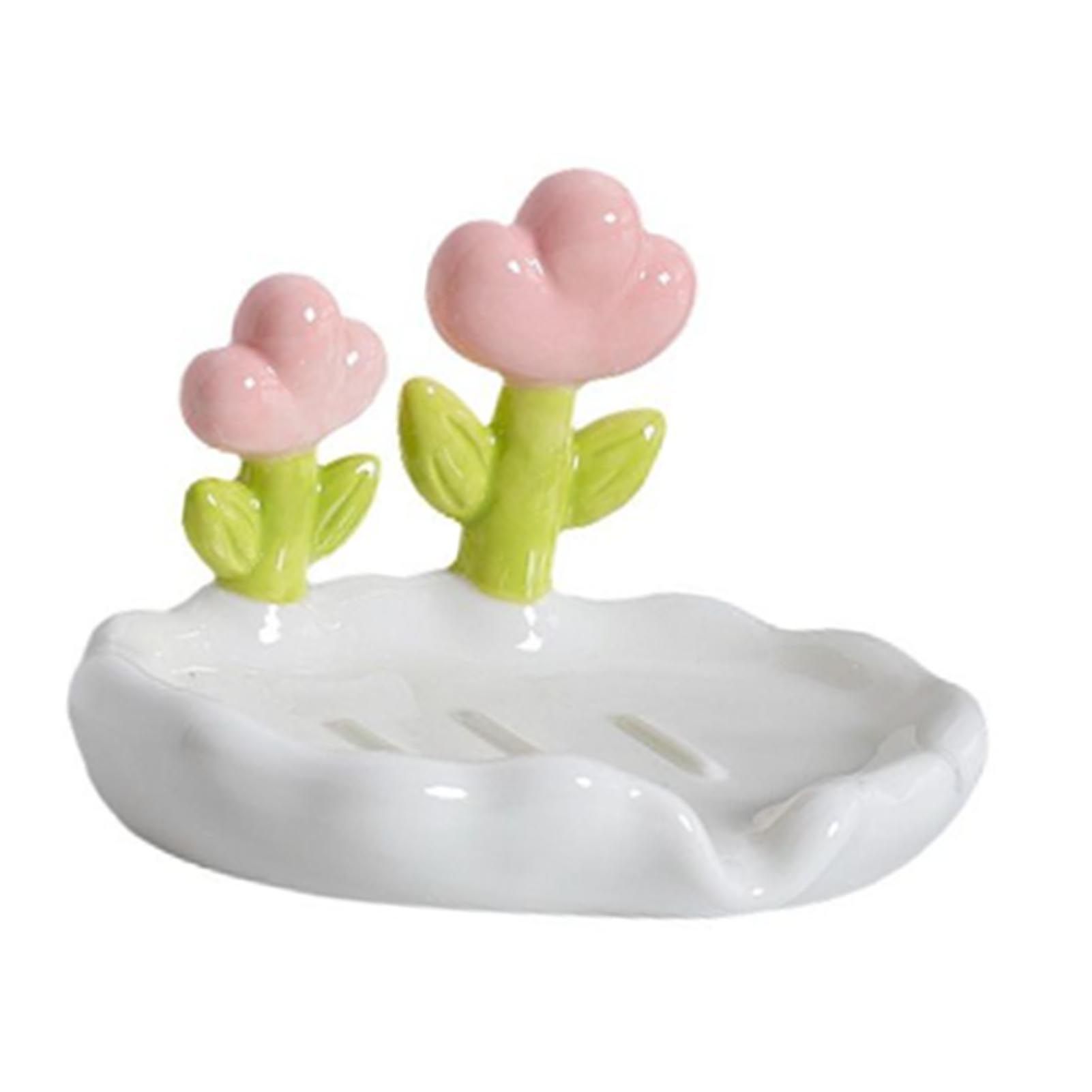 Creative Cute Flower PP Soap Box Household Soap Drain Washing Holder for Bathroom Home - Image 3
