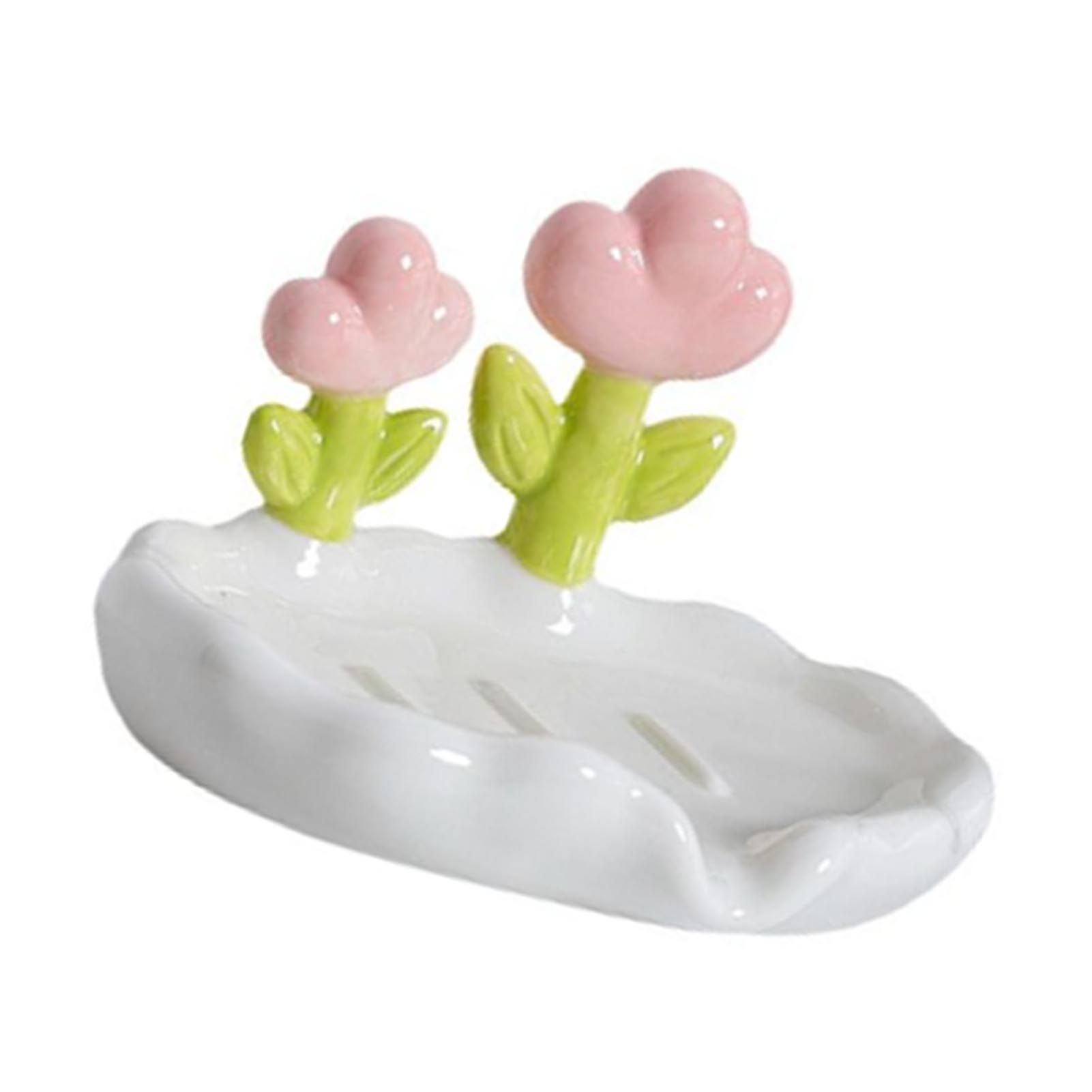 Creative Cute Flower PP Soap Box Household Soap Drain Washing Holder for Bathroom Home - Image 4