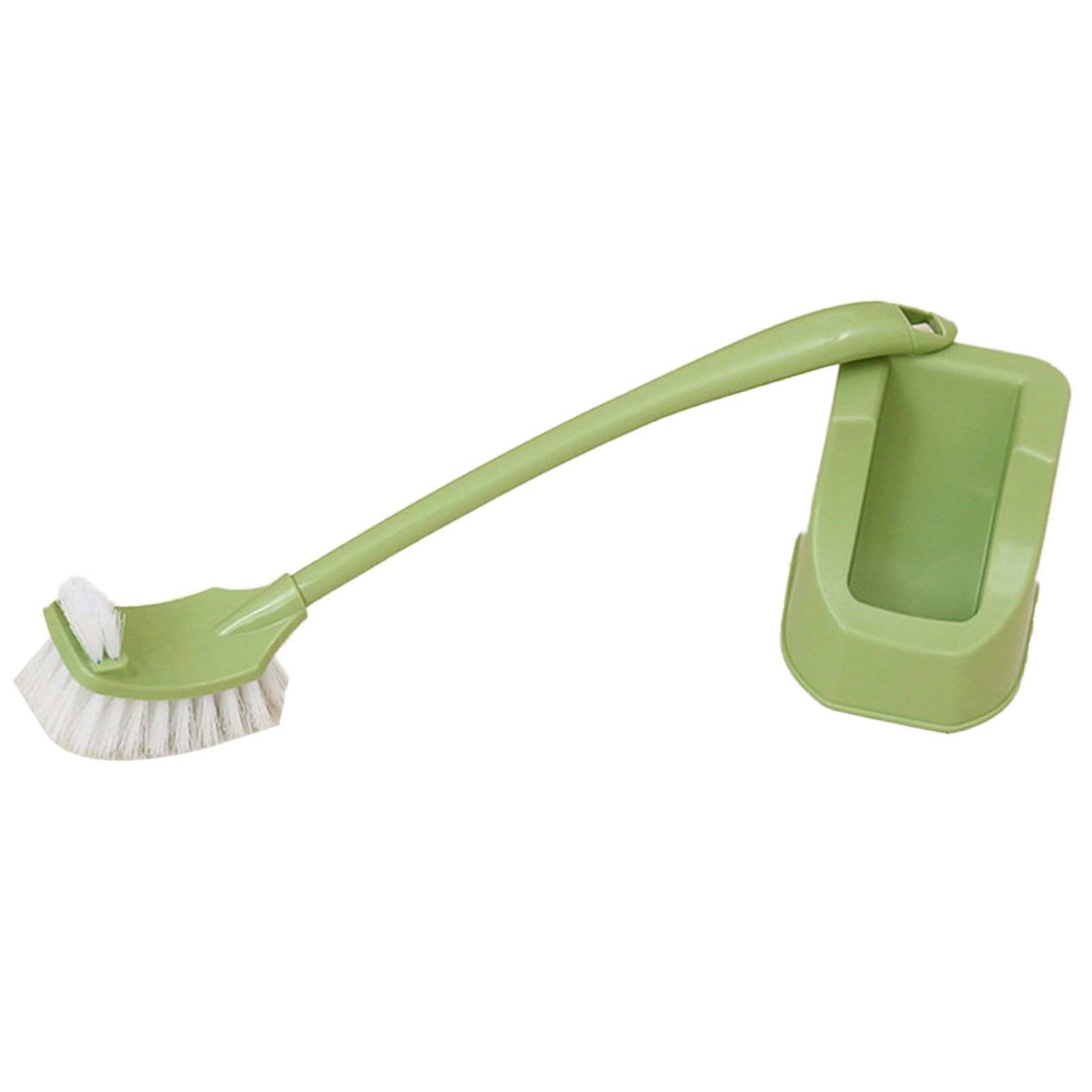 Toilet Brush Set Plastic Double Sided Brush Head Toilet Scrubber Holder Set for Home Hotel Bedroom Green - Image 3