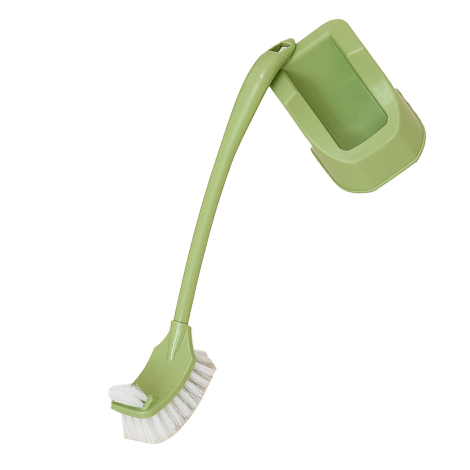 Toilet Brush Set Plastic Double Sided Brush Head Toilet Scrubber Holder Set for Home Hotel Bedroom Green - Image 4