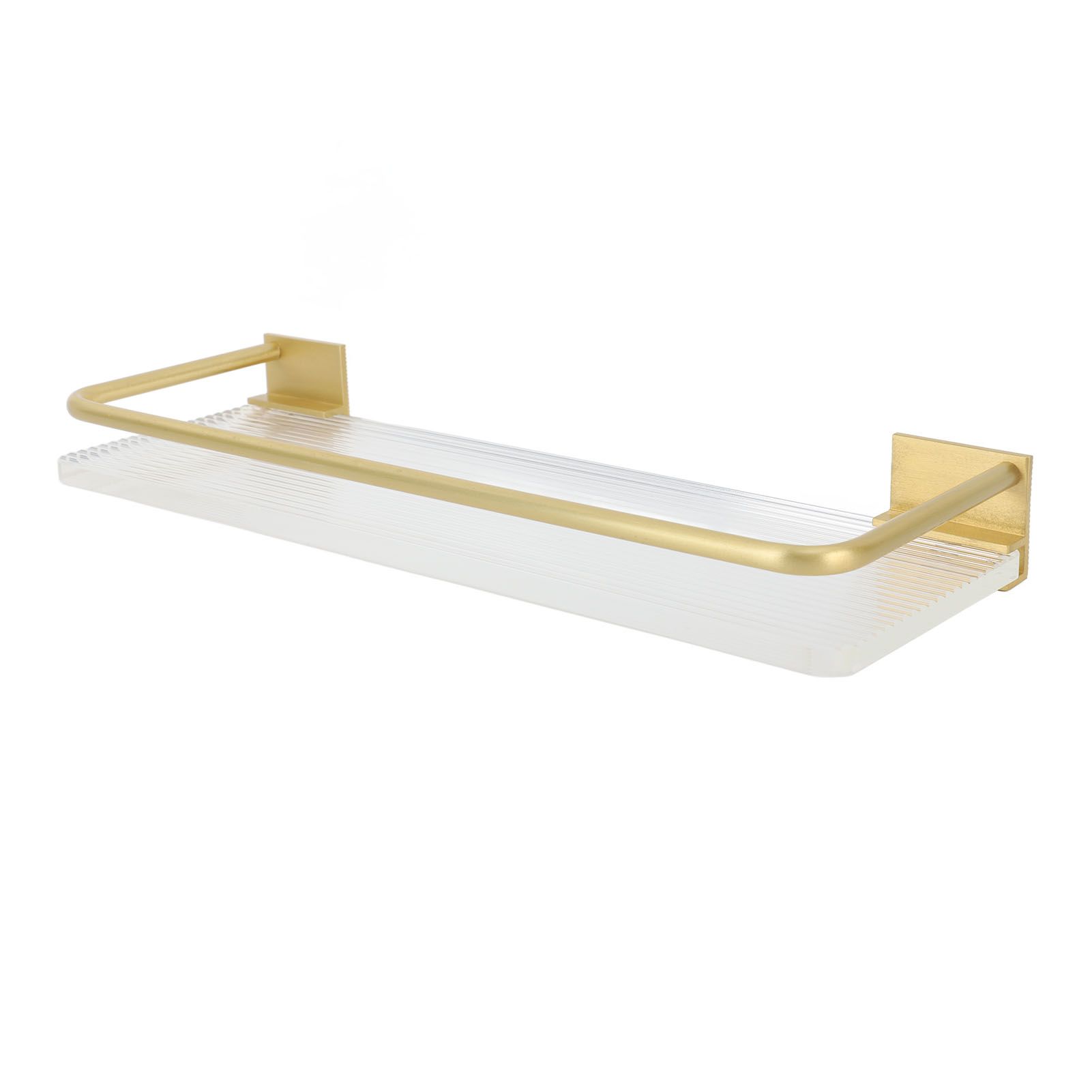 30cm Bathroom Wall Mounted Shelf Space Aluminum Acrylic Towel Rack Bathroom Storage Rack Gold - Image 7