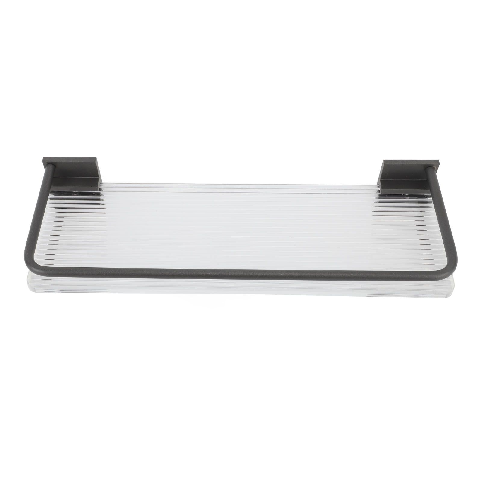 30cm Bathroom Wall Mounted Shelf Space Aluminum Acrylic Towel Rack Bathroom Storage Rack Grey - Image 4