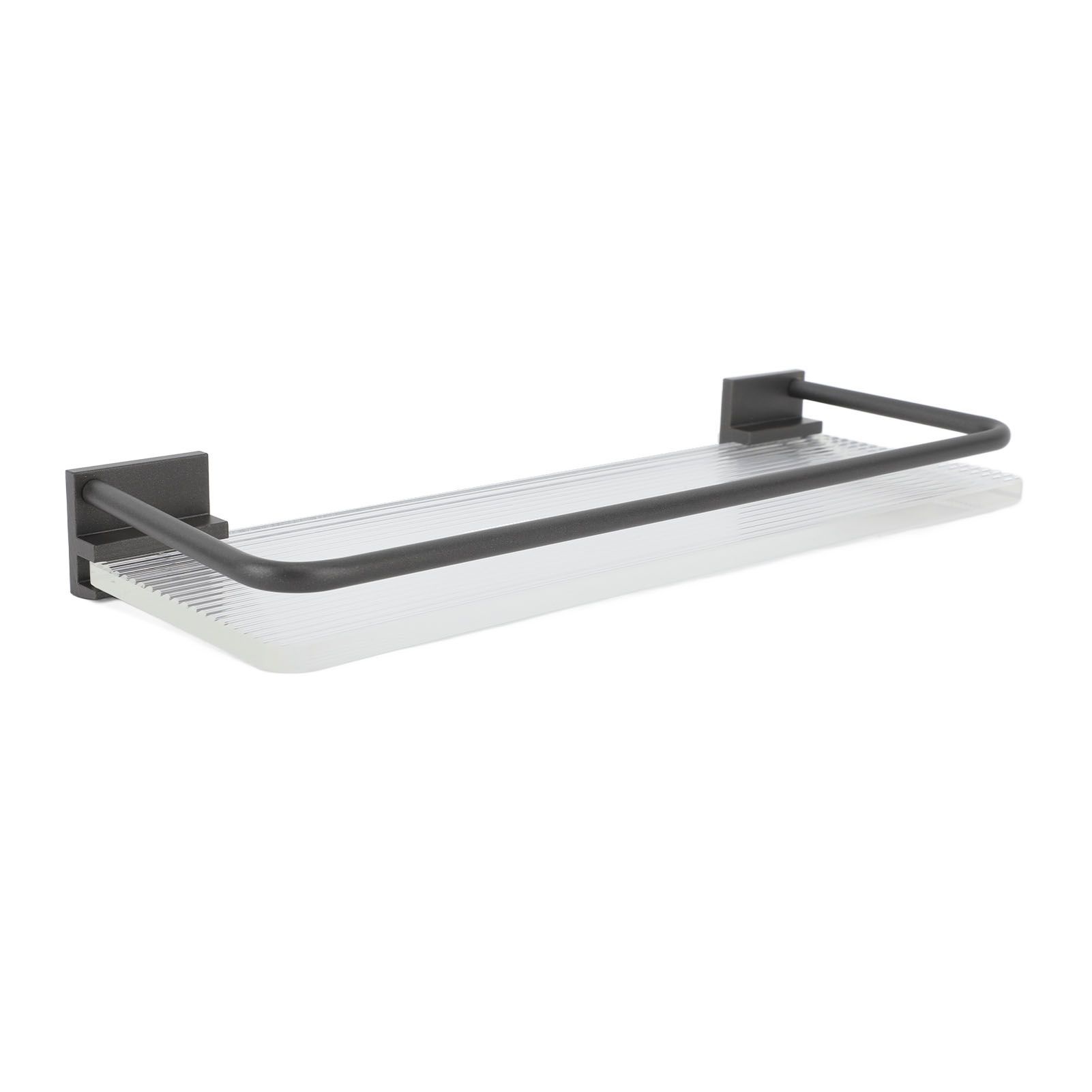 30cm Bathroom Wall Mounted Shelf Space Aluminum Acrylic Towel Rack Bathroom Storage Rack Grey - Image 7