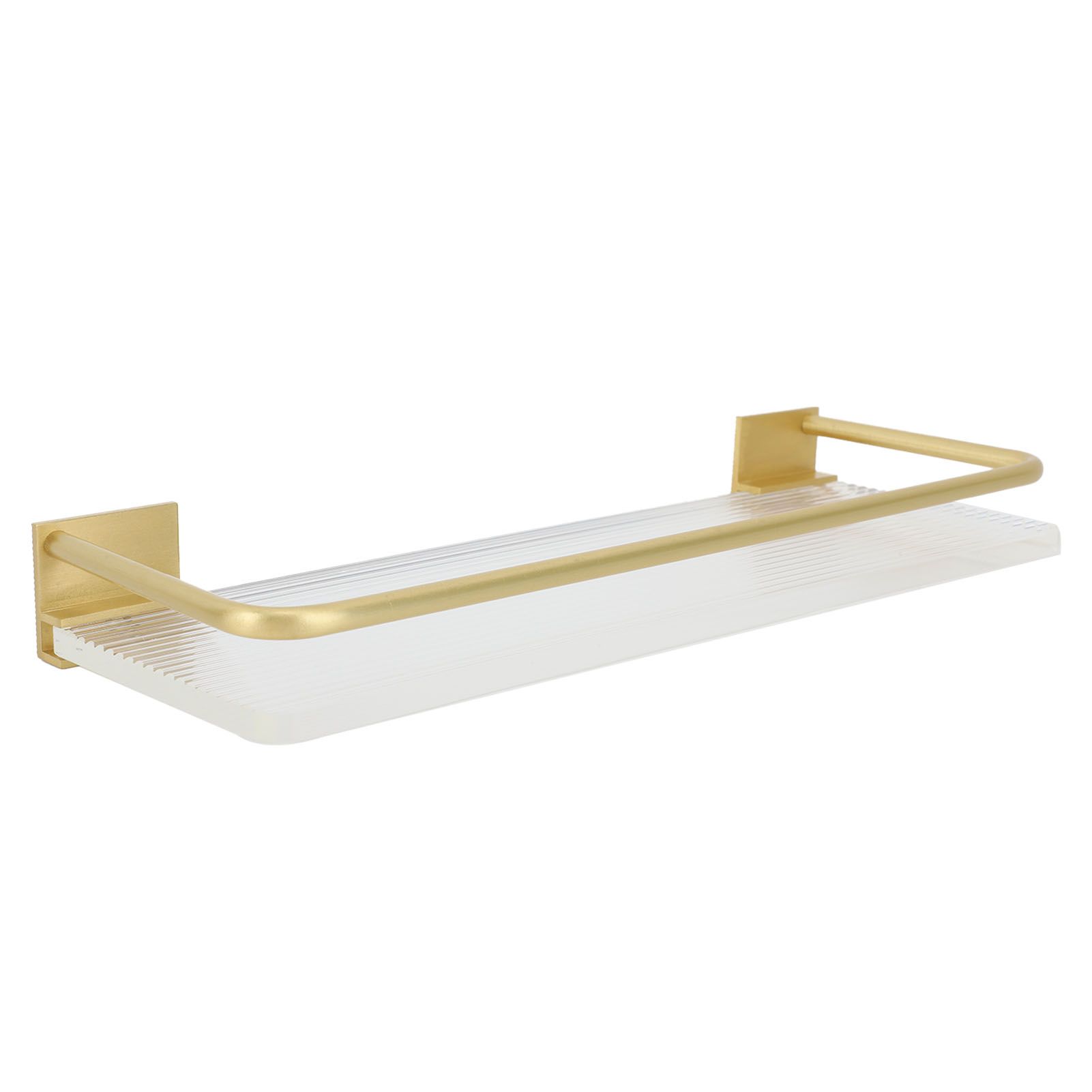 Floating Shelf Space Aluminum Acrylic Wall Mounted Decorative Storage Shelf for Kitchen Bathroom Living Room Bedroom Gold - Image 3
