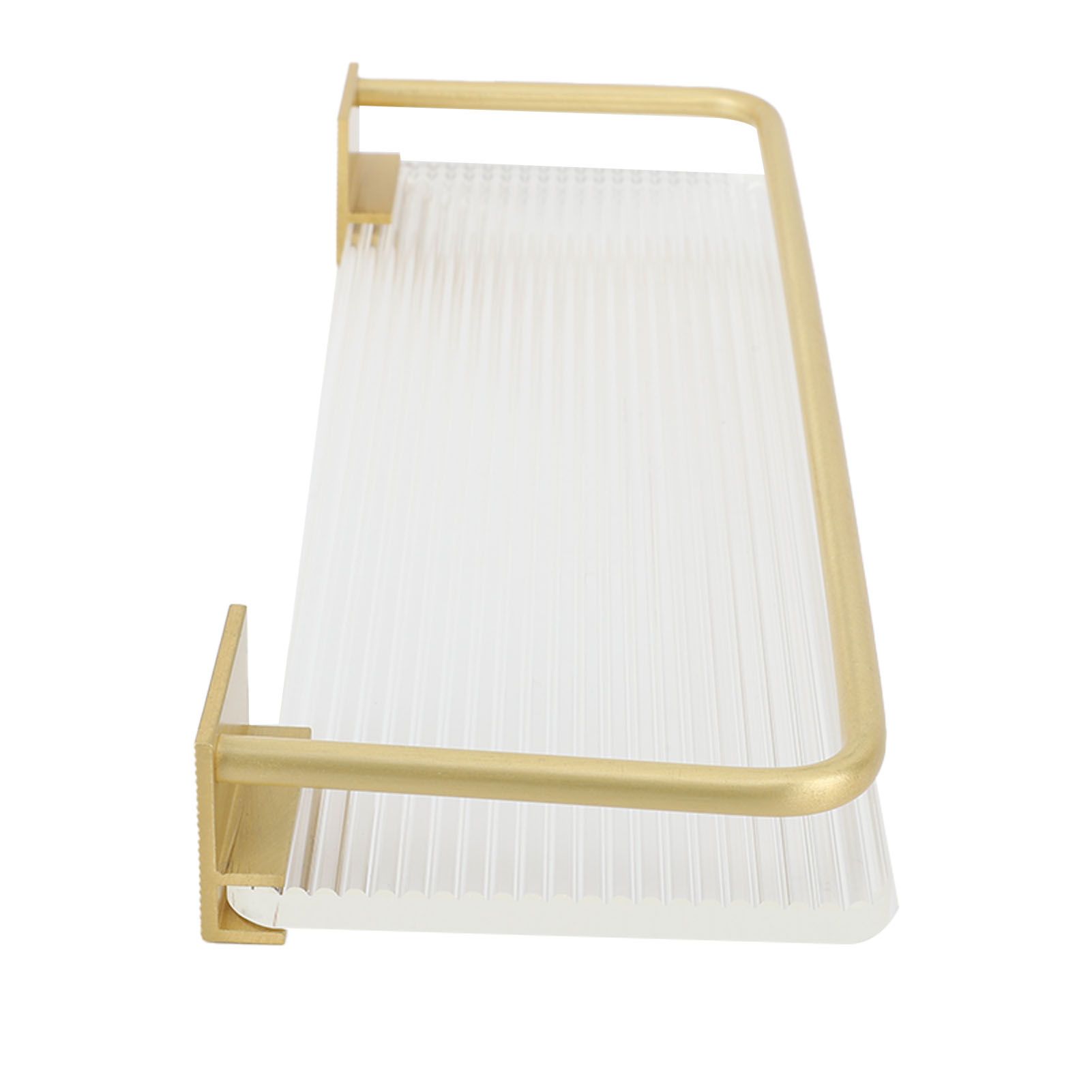 Floating Shelf Space Aluminum Acrylic Wall Mounted Decorative Storage Shelf for Kitchen Bathroom Living Room Bedroom Gold - Image 6