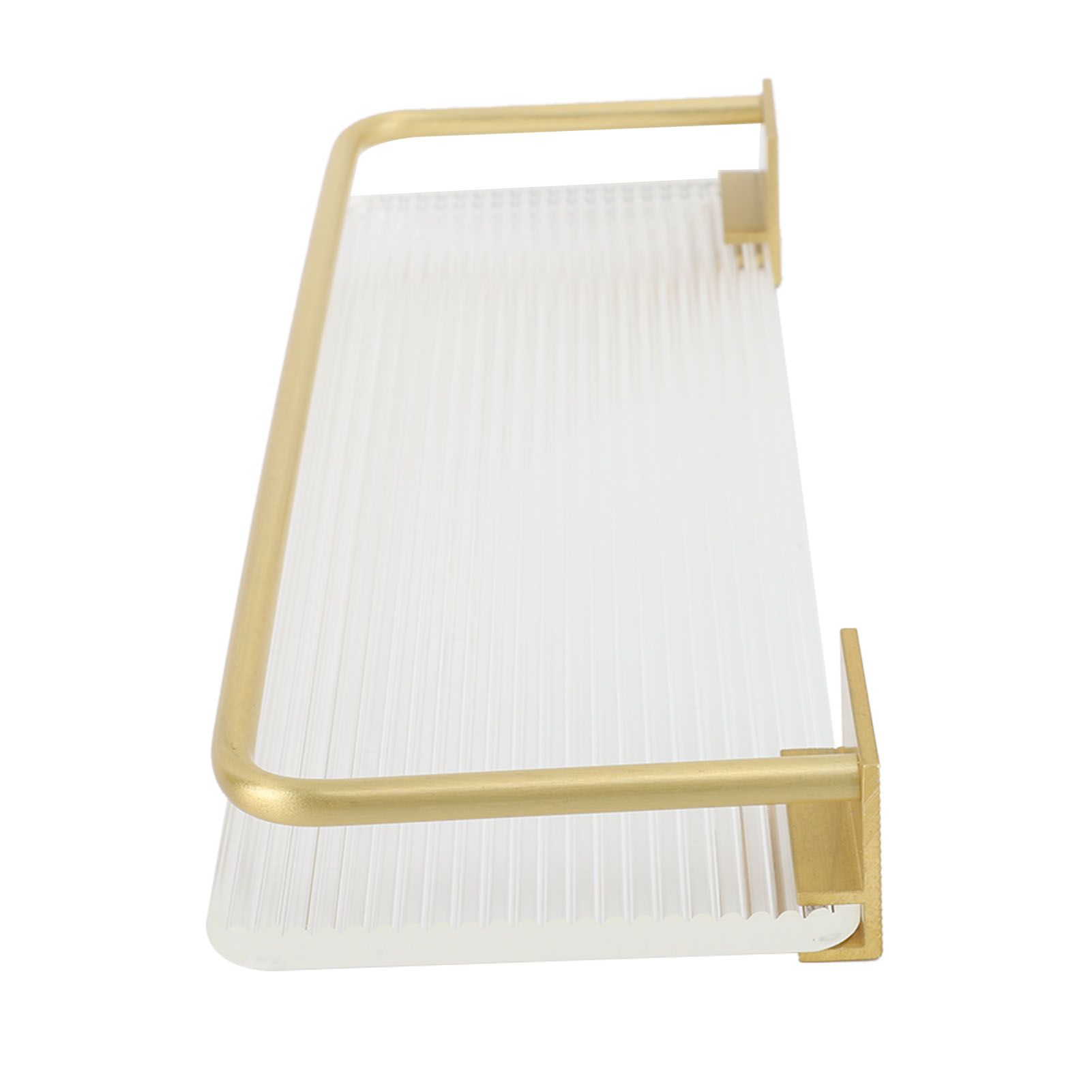Floating Shelf Space Aluminum Acrylic Wall Mounted Decorative Storage Shelf for Kitchen Bathroom Living Room Bedroom Gold - Image 8