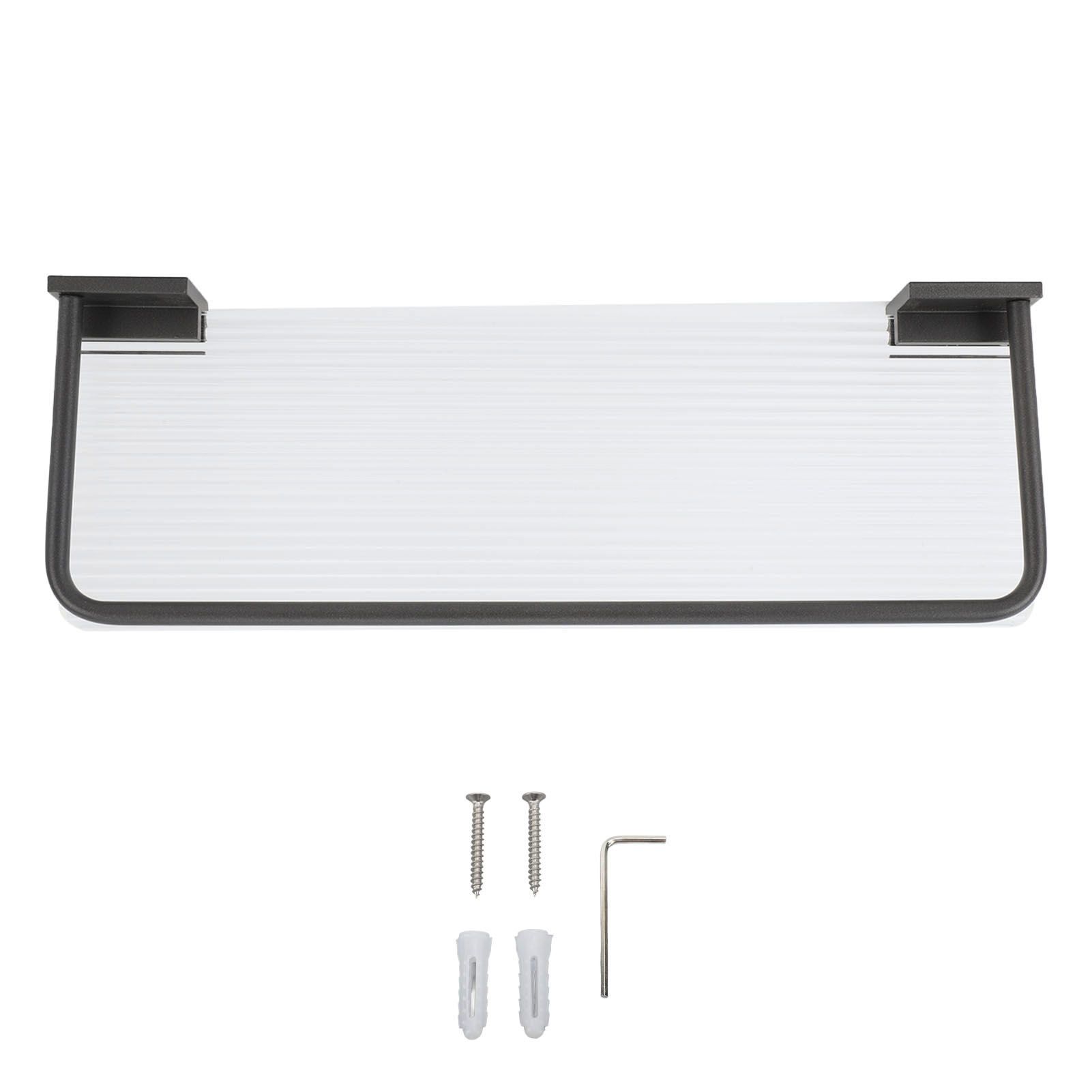 Floating Shelf Space Aluminum Acrylic Wall Mounted Decorative Storage Shelf for Kitchen Bathroom Living Room Bedroom Black - Image 1