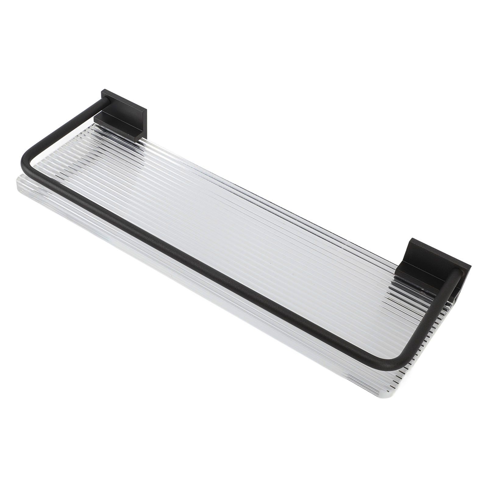 Floating Shelf Space Aluminum Acrylic Wall Mounted Decorative Storage Shelf for Kitchen Bathroom Living Room Bedroom Black - Image 5