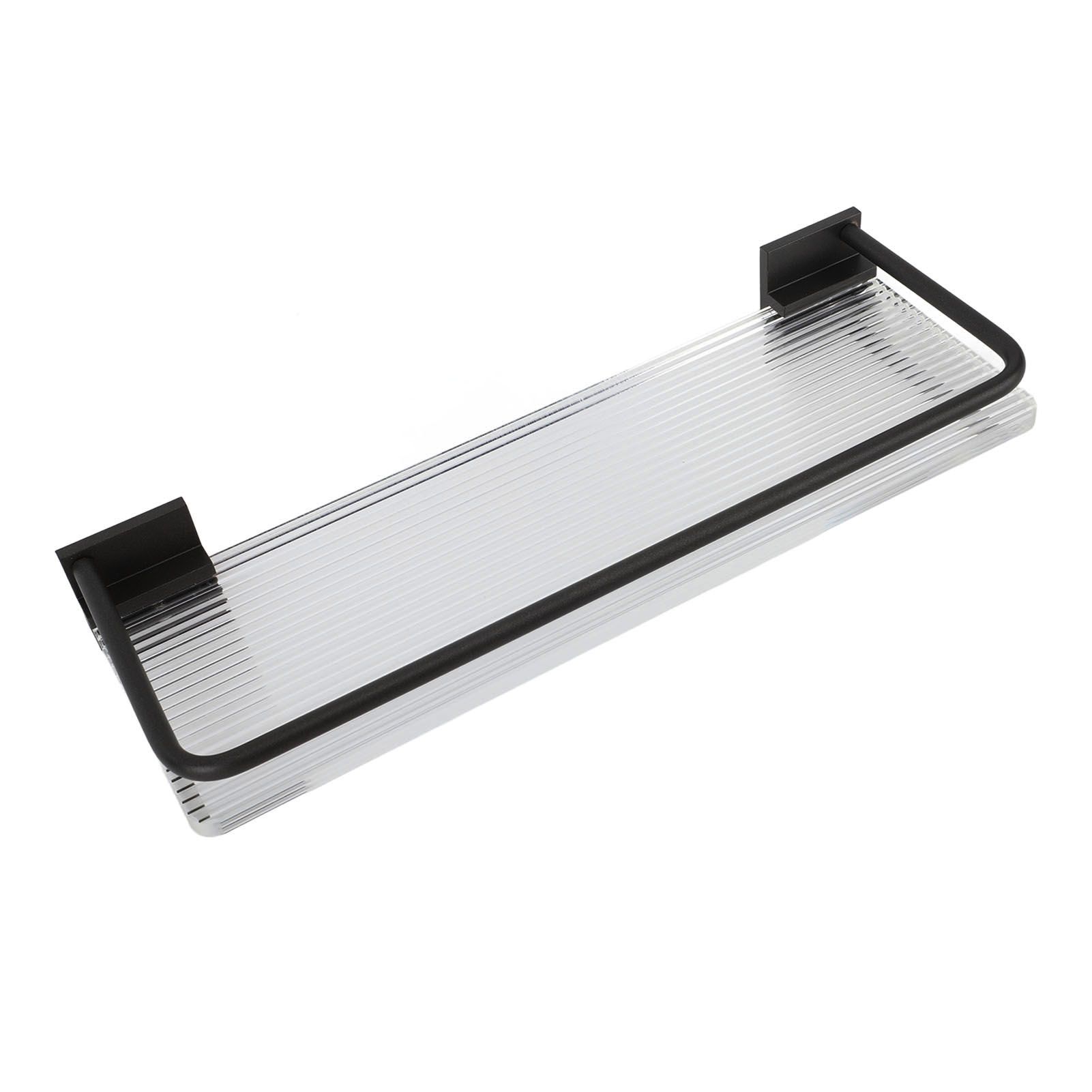Floating Shelf Space Aluminum Acrylic Wall Mounted Decorative Storage Shelf for Kitchen Bathroom Living Room Bedroom Black - Image 6