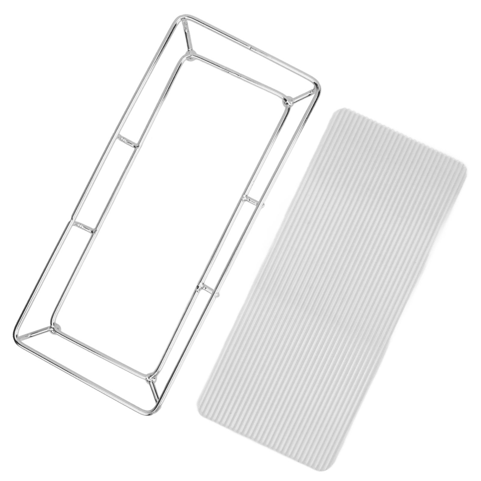 Bathroom Countertop Tray Stainless Steel Acrylic Modern Minimalist Design Space Saving Bathroom Storage Shelf Vanity Tray for Cosmetics Living Goods Silver Single Layer Large Size - Image 8