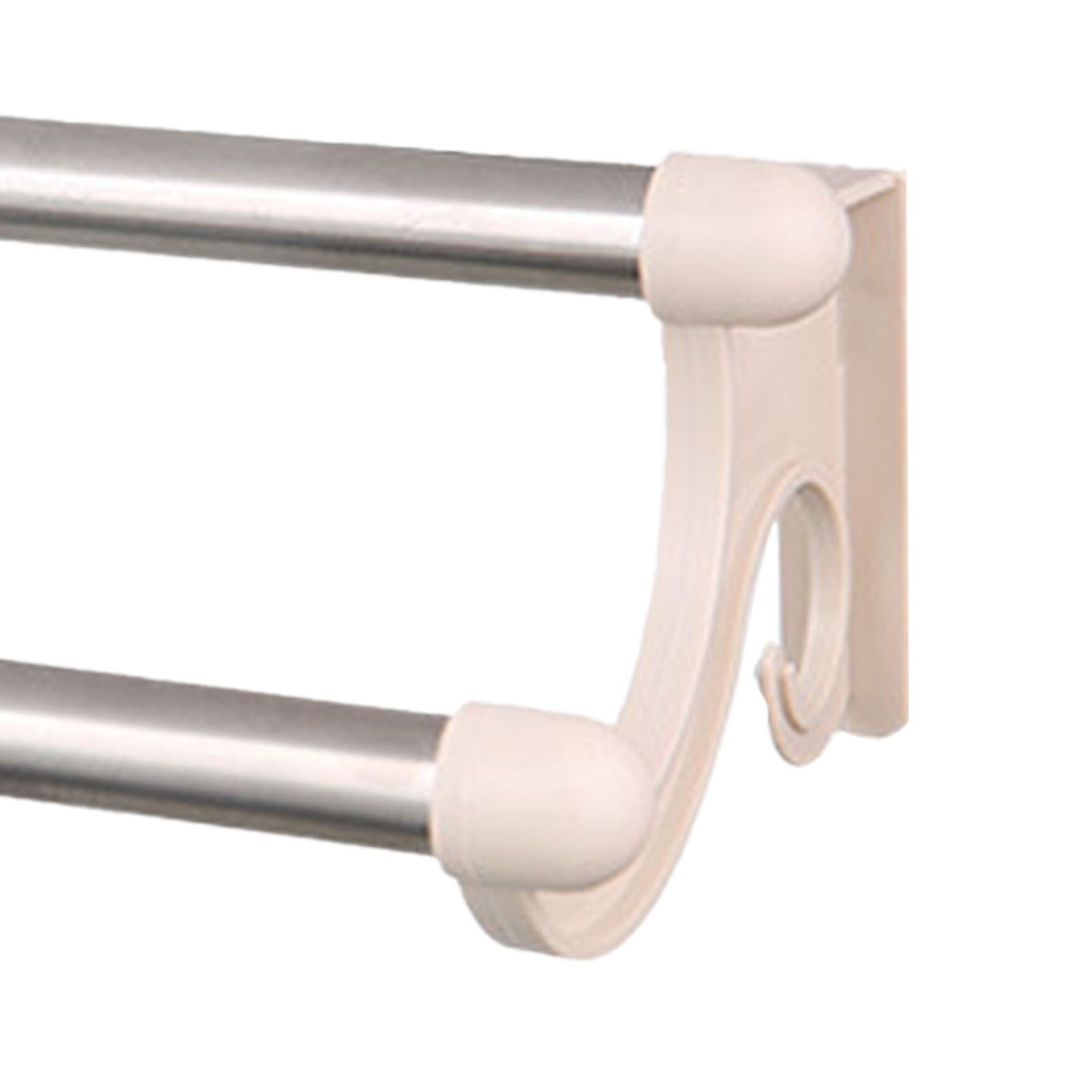 Double Towel Bar Plastic Stainless Steel Bath Towel Rack for Bathroom Double Towel Holder Wall Mount Towel Hanger Beige - Image 7