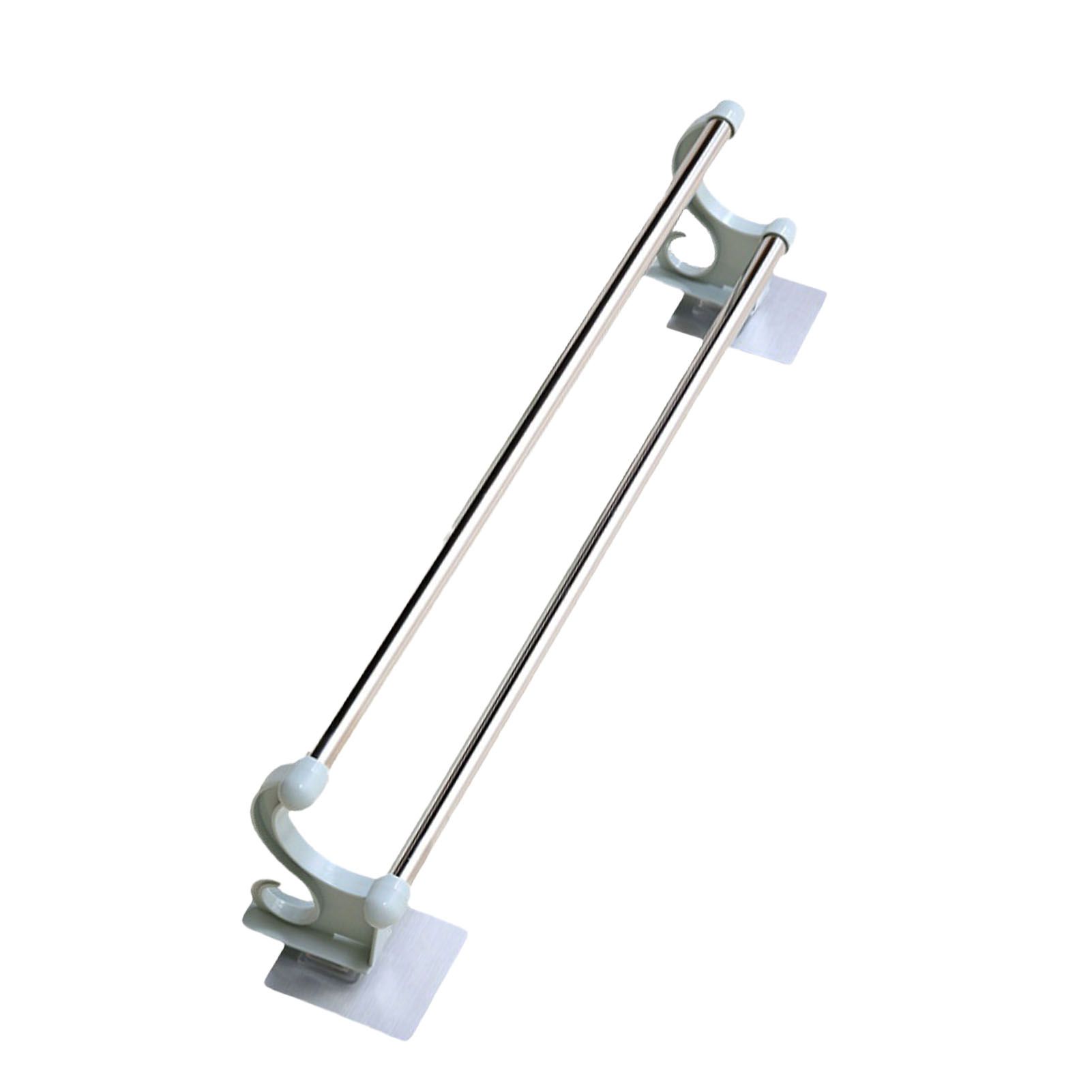 Double Towel Bar Plastic Stainless Steel Bath Towel Rack for Bathroom Double Towel Holder Wall Mount Towel Hanger Green - Image 3