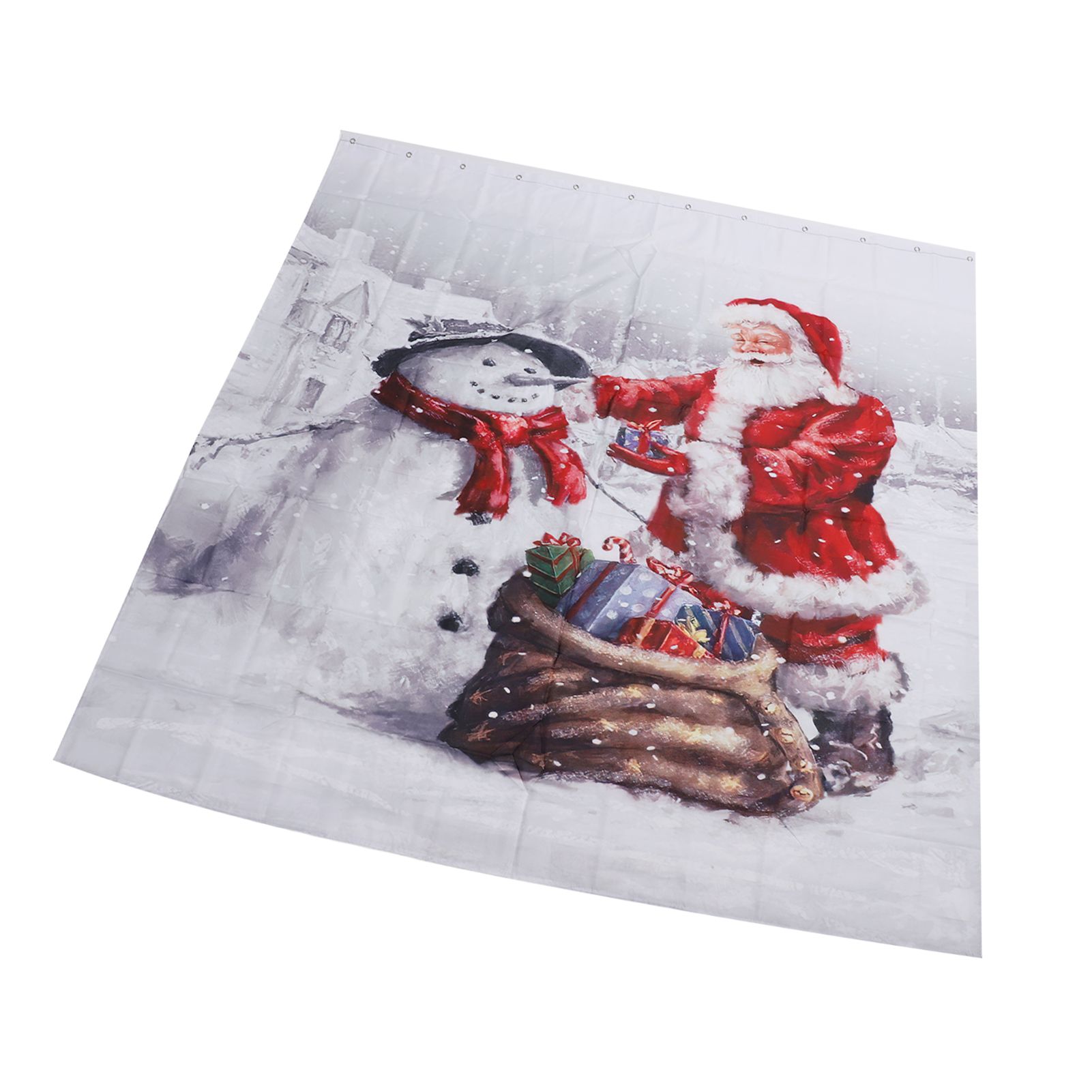Christmas Shower Curtain Exquisite Digital Printing Thickened Waterproof Fabric Shower Curtain for Bathroom - Image 5