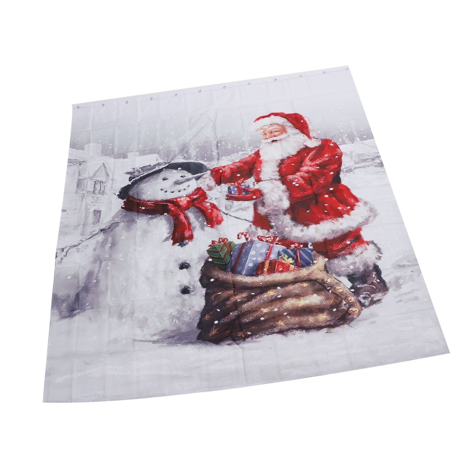 Christmas Shower Curtain Exquisite Digital Printing Thickened Waterproof Fabric Shower Curtain for Bathroom - Image 6
